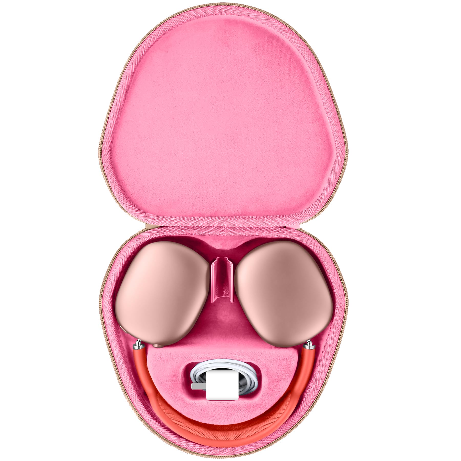 co2CREA Hard Case with Sleep Mode Replacement for Apple AirPods Max Wireless Over-Ear Headphones (Rose Pink Case)
