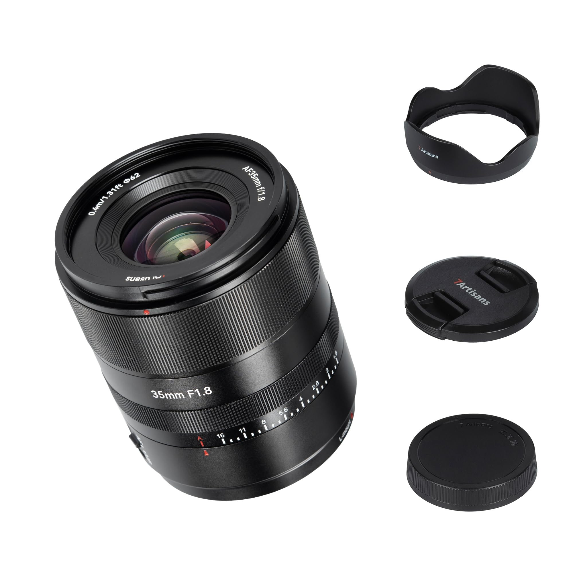 Obiettivo Full Frame 7artisans AutoFocus 35mm F1.8,Apertura F1.8 Ampia,Supporto Automatico/Manuale,Compatibile con Leica/Panasonic S1,DC-S1,S5,DC-S5,Fotocamere Mirrorless Serie LUMIX S9/Sigma L
