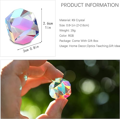 Miniatura 2 de HDCRYSTALGIFTS Prisma de dispersión RGB poliedro de vidrio óptico