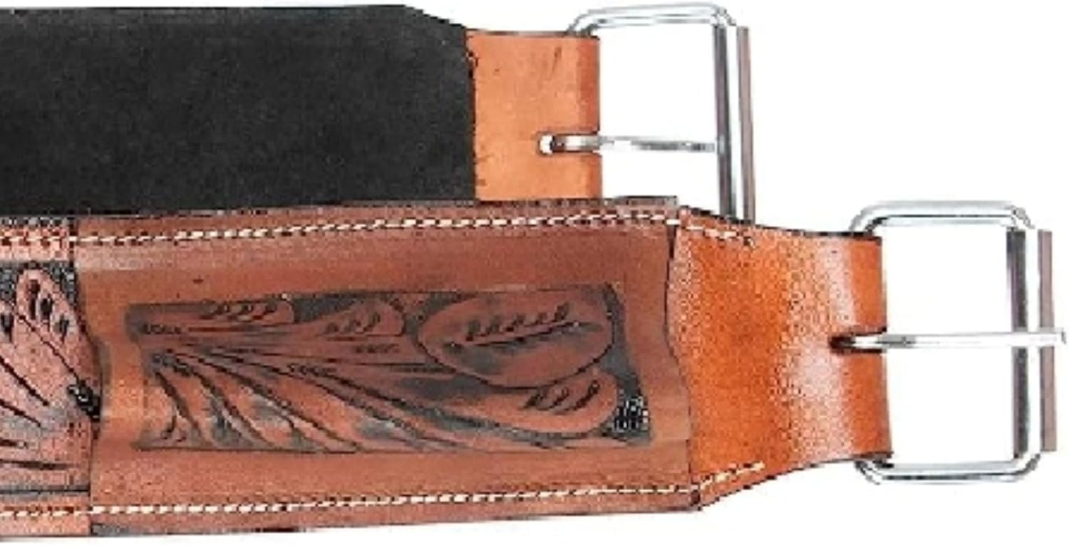 Horse Floral Tooled Padded Leather Rear Flank Saddle Cinch Billets 36 inches Long End to End/All Customixation Available