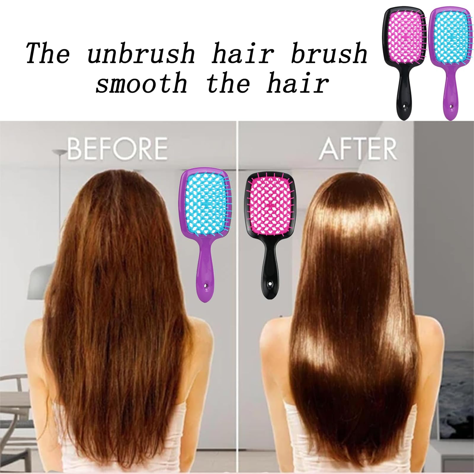2PCS Hair Brush, Massage Comb,Hairdressing Comb,Detangle Hair Brush for Women Men and Kids - Image 4