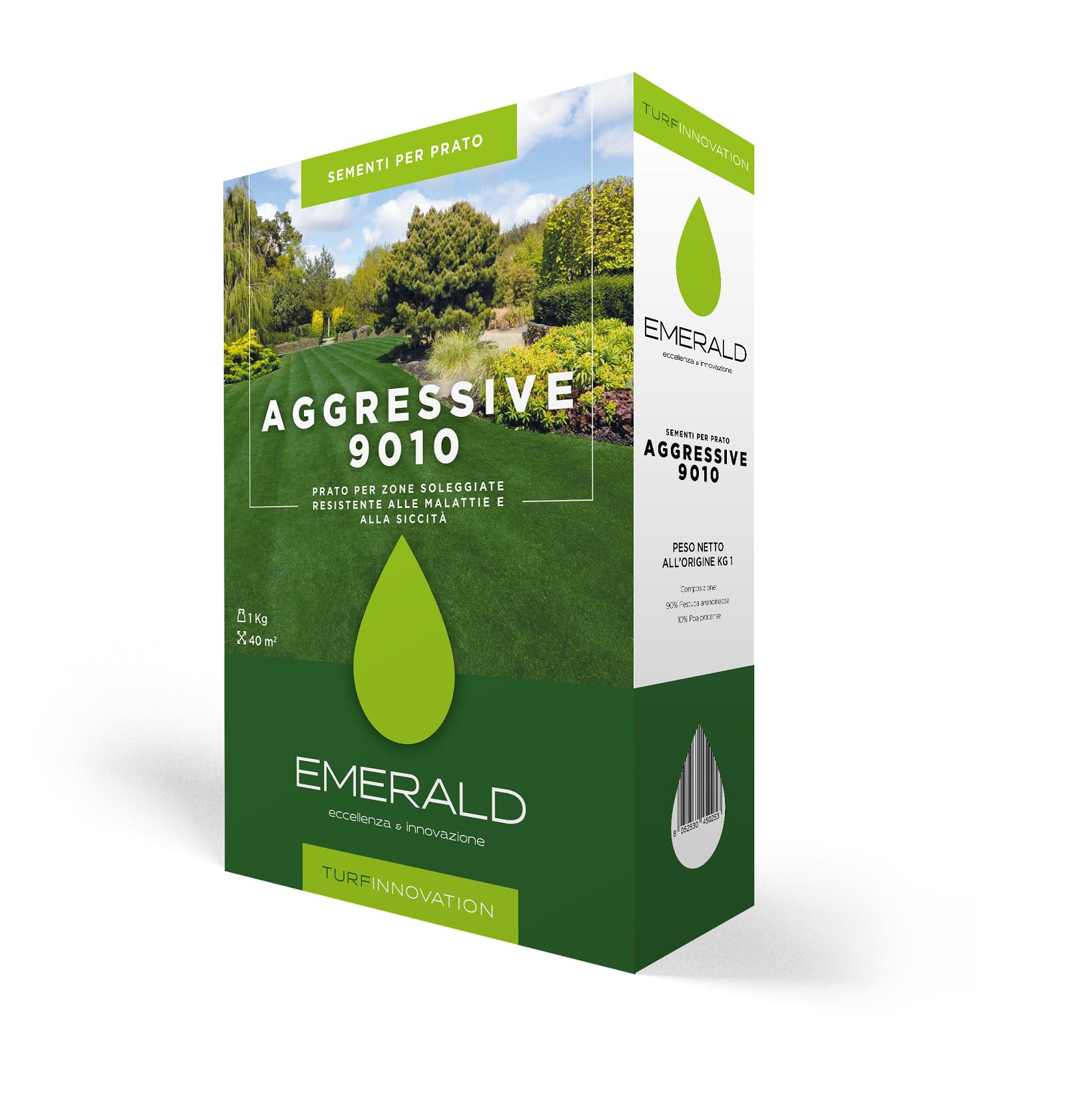 Emeraldgreen AGGRESSIVE 9010, Semi per Prato, Alta Tolleranza a Calpestio e Siccità, Adatto per Zone Soleggiate, alta Resistenza a Malattie e siccità, 3kg (120mq) (3)