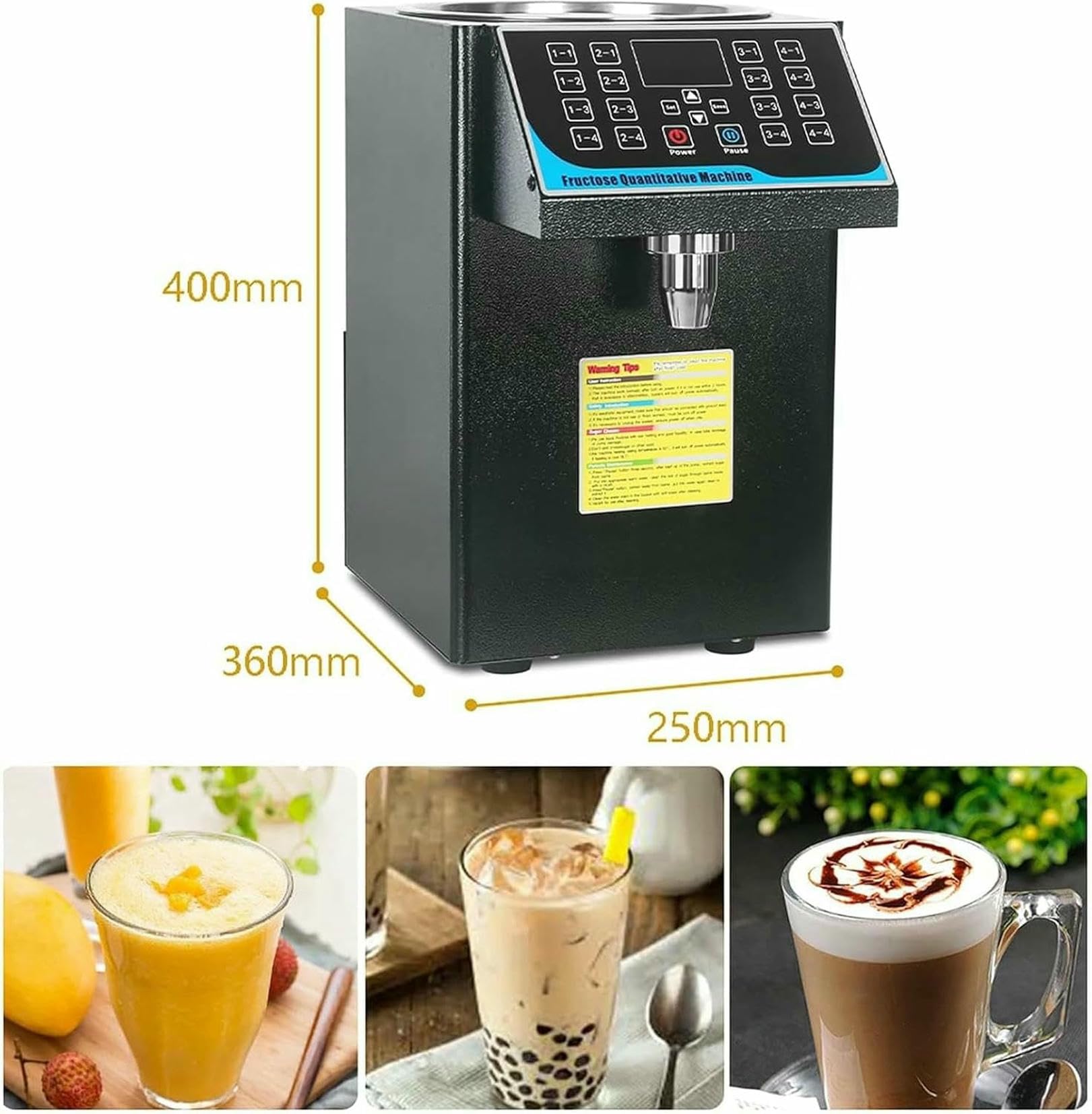 Macchina per Dosaggio di Fruttosio, Distributore Automatico A Fruttosio, Attrezzatura da tè Perle da 7,5 L, Distributore di Sciroppo di Zucchero per Ristoranti, Snack, caffè ~/