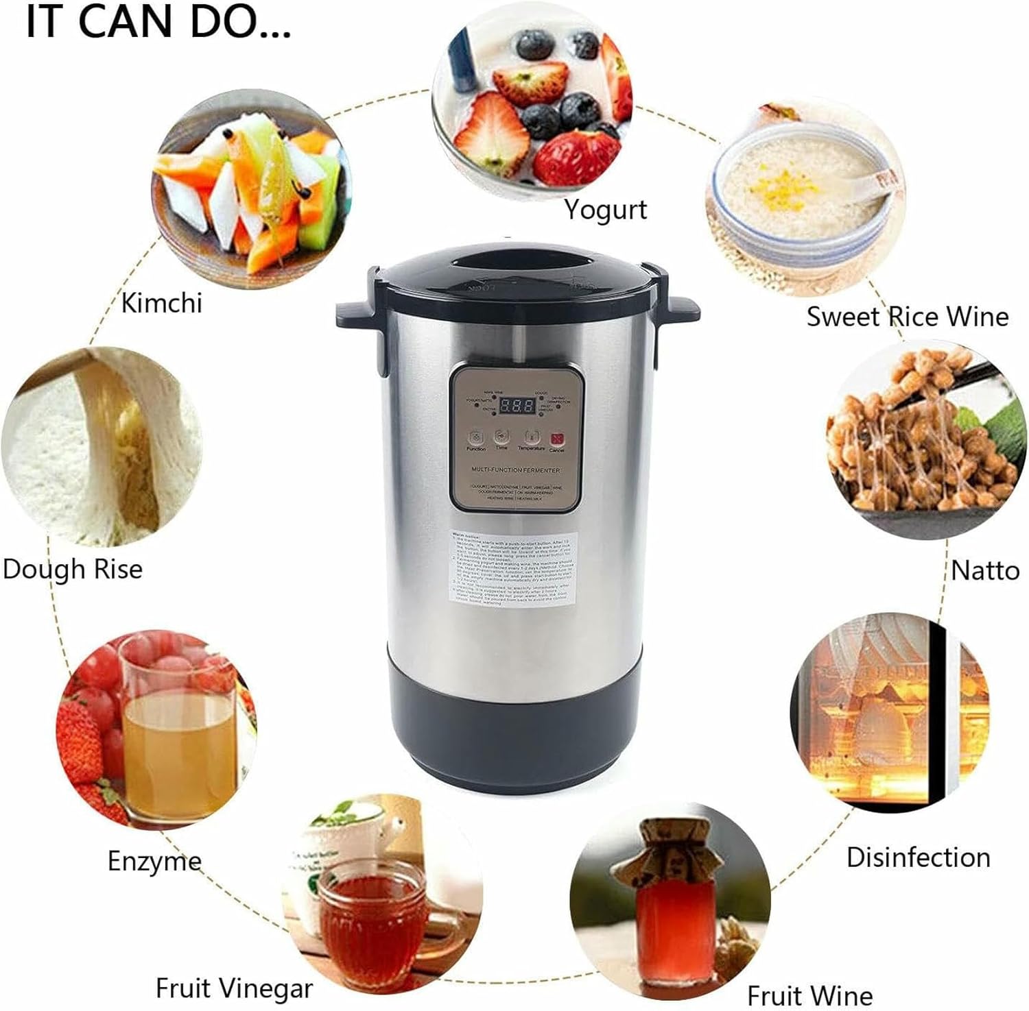 12L Yogurt Maker, Fermentation Machine with Timer Control, Automatic Yogurt Fermenter Maker Machine, for Home Organic Yogurt, Cheese, Fruit Wine~/