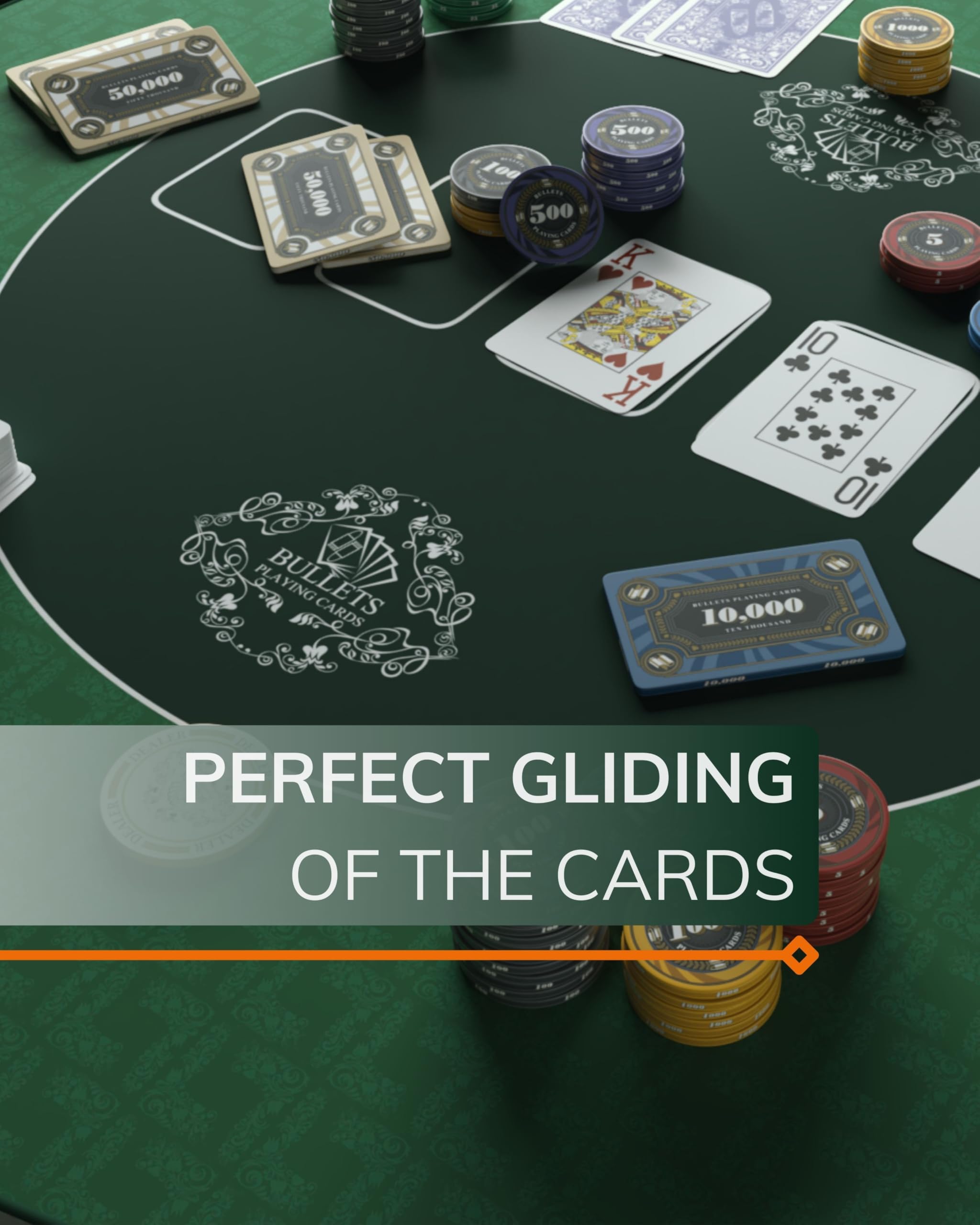 Bullets Playing Cards, Alfombra de póker Profesional de 160 x 80 cm Propia Mesa de póker, Alfombrilla de póker de Lujo, Alfombra de póker, Recubrimiento para la Mesa para Jugar al póker