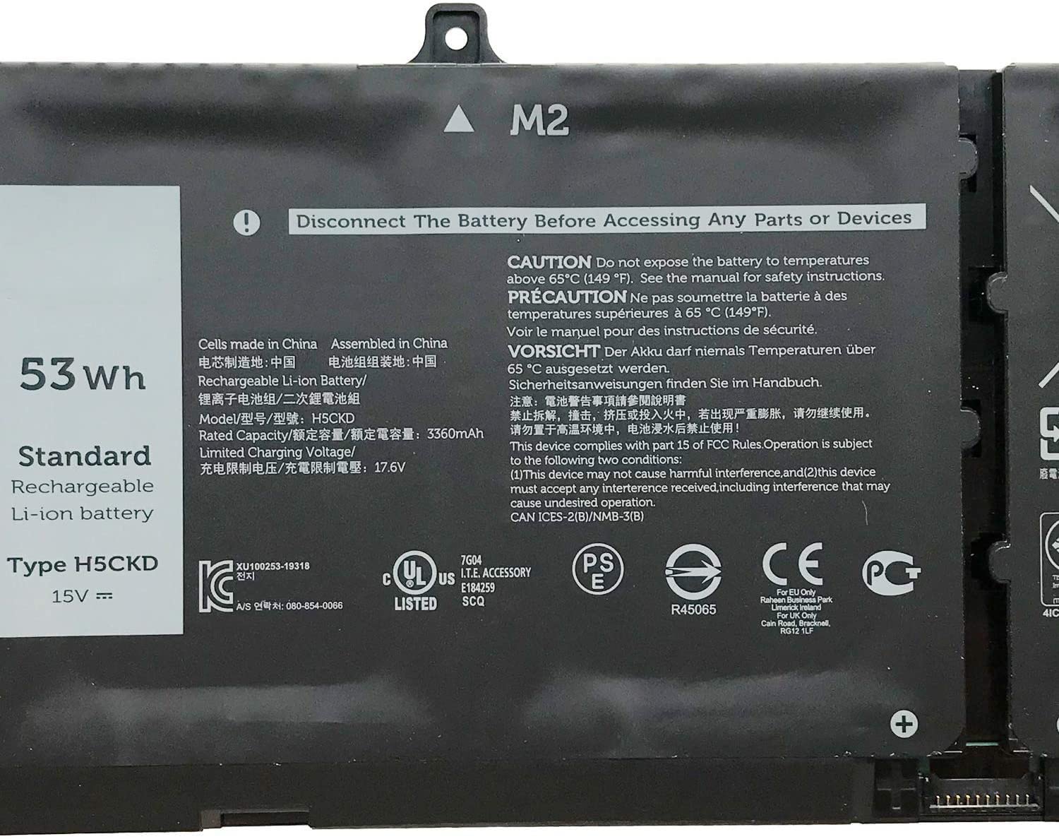 ZTHY H5CKD Battery Compatible With Dell Latitude 3410 3510 Vostro 5300
