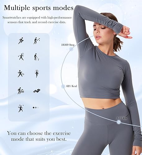 Miniatura 3 de Reloj inteligente con pantalla táctil de 1.6 pulgadas para mujer (respuestahacer llamadas), rastreadores de actividad y relojes inteligentes con