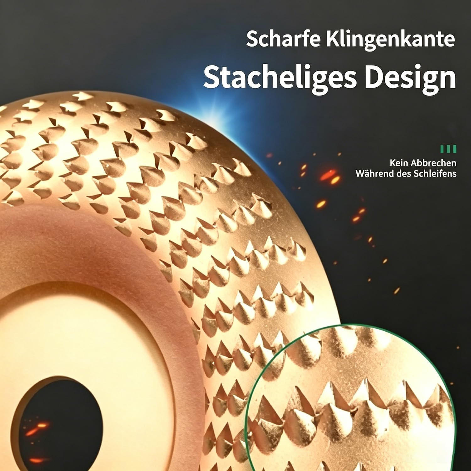 Generisch 3Stück Wolframcarbid Schleifer, Schleifscheibe – Wolframkarbid-Rad & Wolframkarbid-Scheibe für Winkelschleifer – Wolframcarbid Scheibe zum Holz Schleifen, schnitzen & schneiden (Ebene)