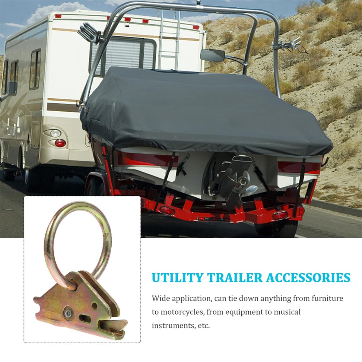 Kichvoe 6 Stück O ring Zurrösen aus Hochfestem Stahl für Anhänger und Pickups Oberflächenmontage Ladungssicherung Kompatibel mit Lkw und Wohnmobil