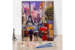 TUMOVO Paris Paint by Numbers for Adults - Rainy Day Eiffel Tower