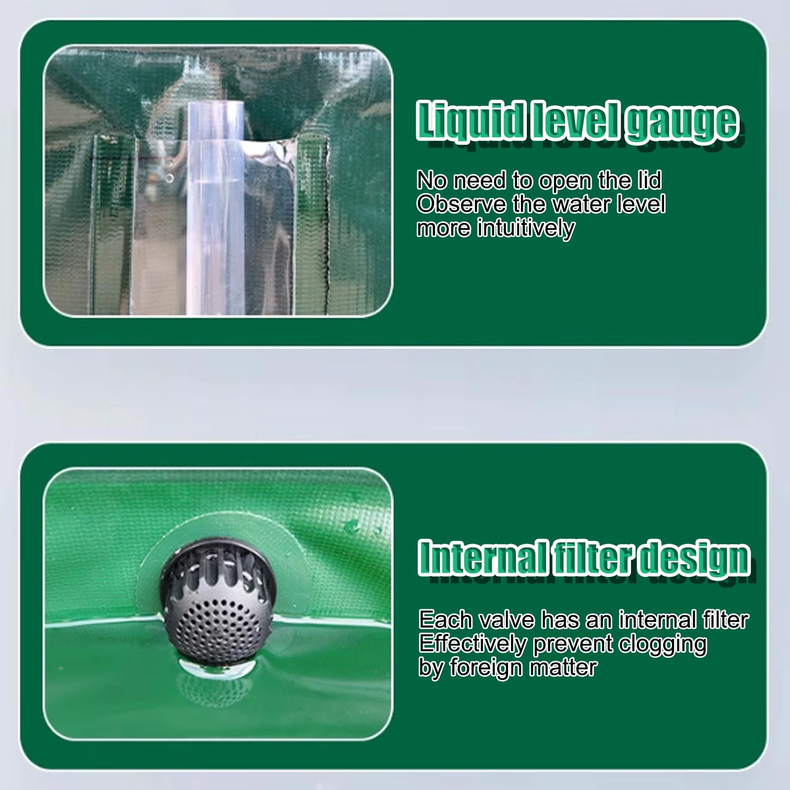 Tanque de Almacenamiento de Agua para Exteriores Rain Barrel de 380 l con Filtro, Sistema portátil de recolección de Agua de Lluvia para riego y Almacenamiento de Jardines (Verde)