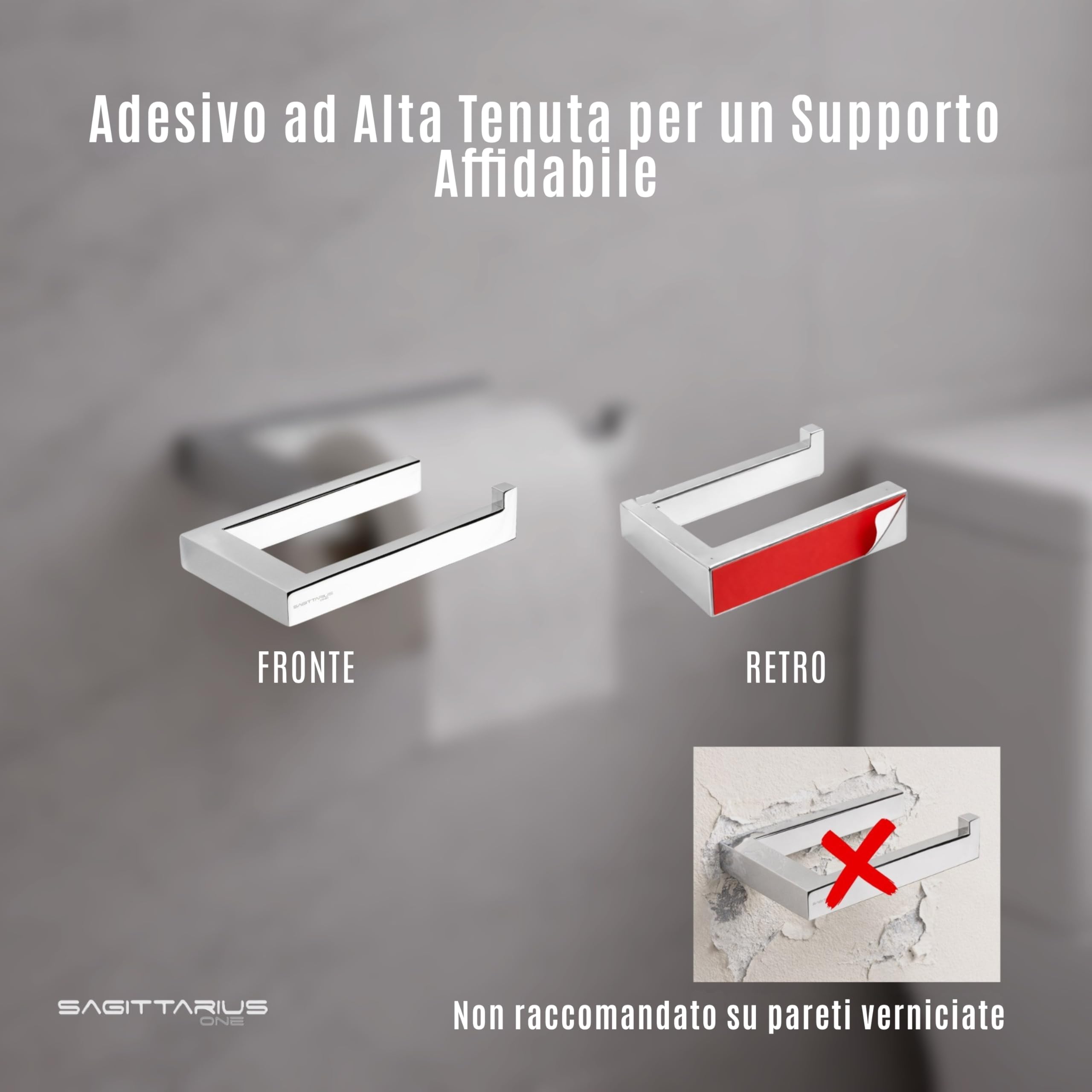 152S1 Porta Carta Igienica Adesivo – Acciaio Inox Lucido SUS304 – Installazione Facile e Antiruggine – Design Moderno da Parete, Cromo | Porta Carta Igienica Da Muro, Acciaio Inox Sus304, Antiruggine, Cromo