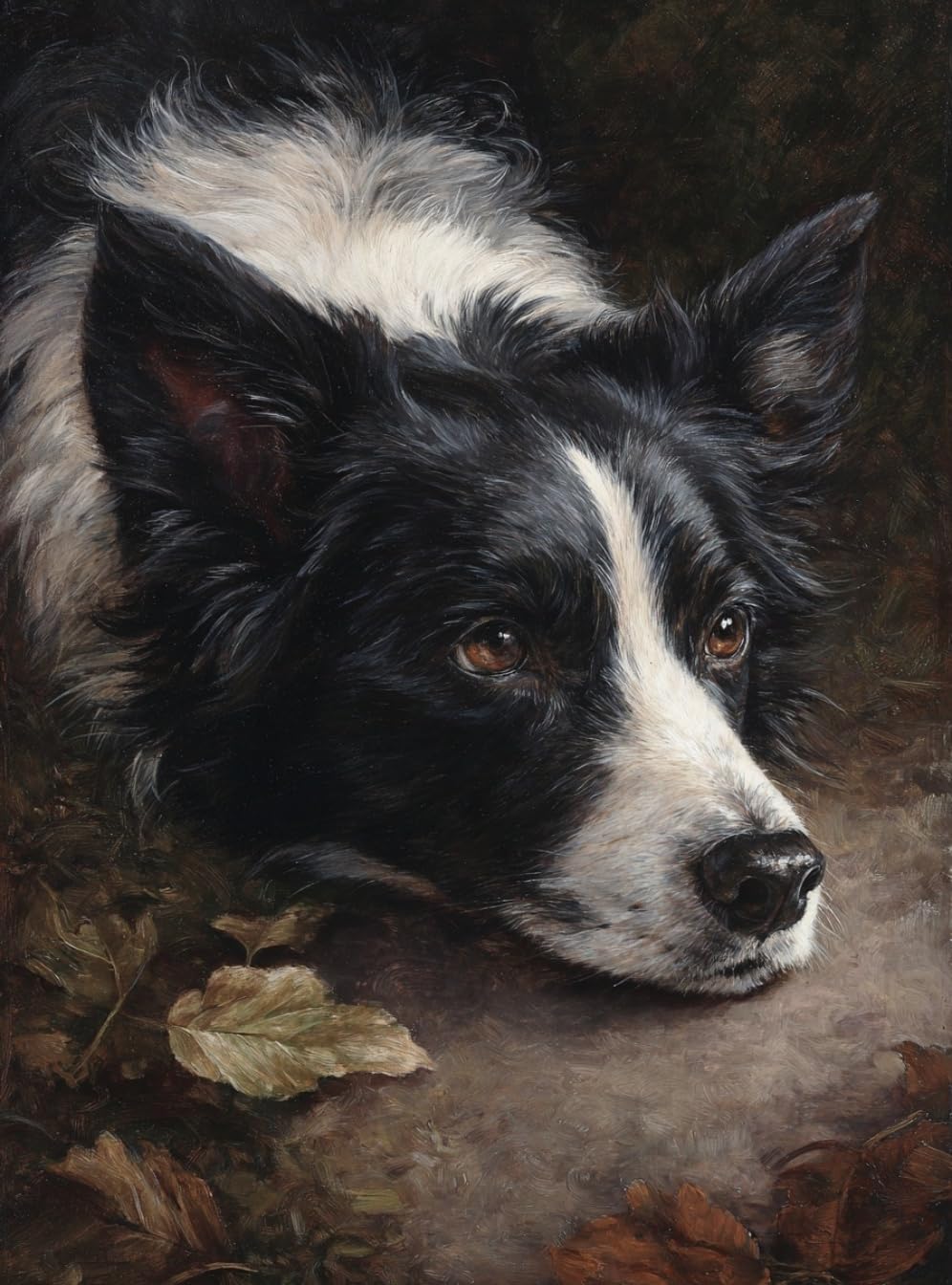 WANGWANGMIAO Paint by Number for Adults,Border Collie Painting by Numbers DIY Canvas Crafts Kits for Relax and De-Stress Home Decoration Gift 16x20inch，with Frame