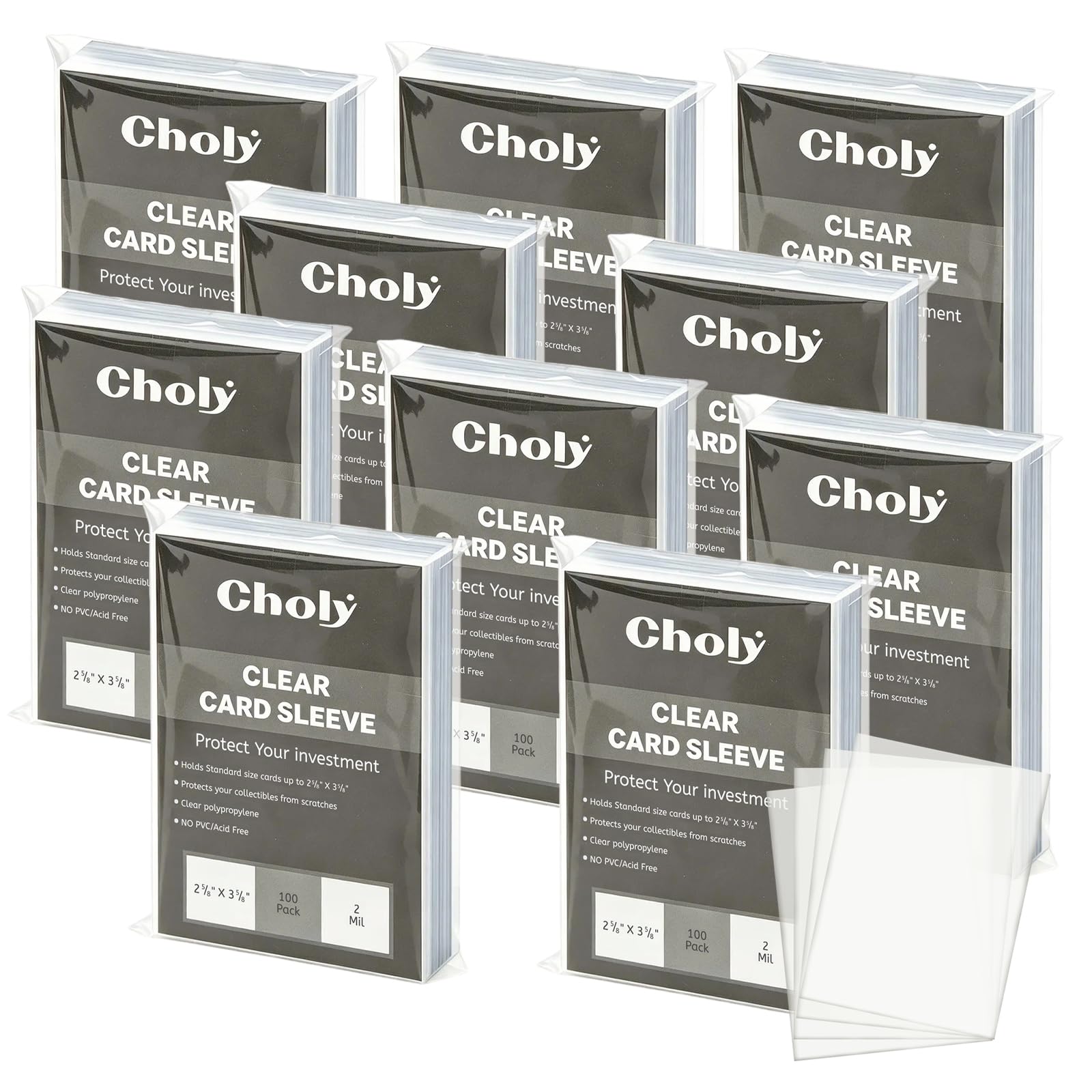 1000 Pcs Clear Card Sleeves, Standard Size Trading Card Sleeves, Penny Sleeves Card Protector Fit for MTG Game Football Sports Cards, 67 x 92 mm (1000)