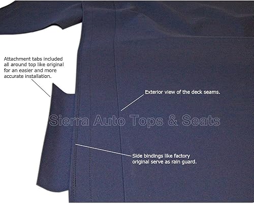Miniatura 5 de Sierra Auto Tops Convertible Top Reemplazo para Porsche 993 Carrera 1994-1998, lona clásica alemana, color azul