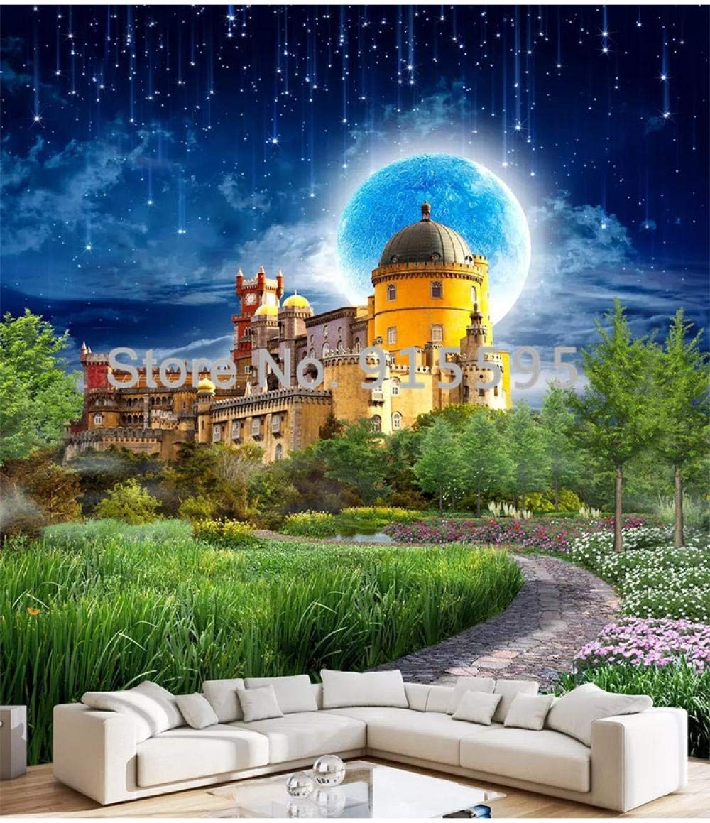 Papier peint mural paysage de clair de lune WLLLO un décor panoramique géant de 430x300 cm