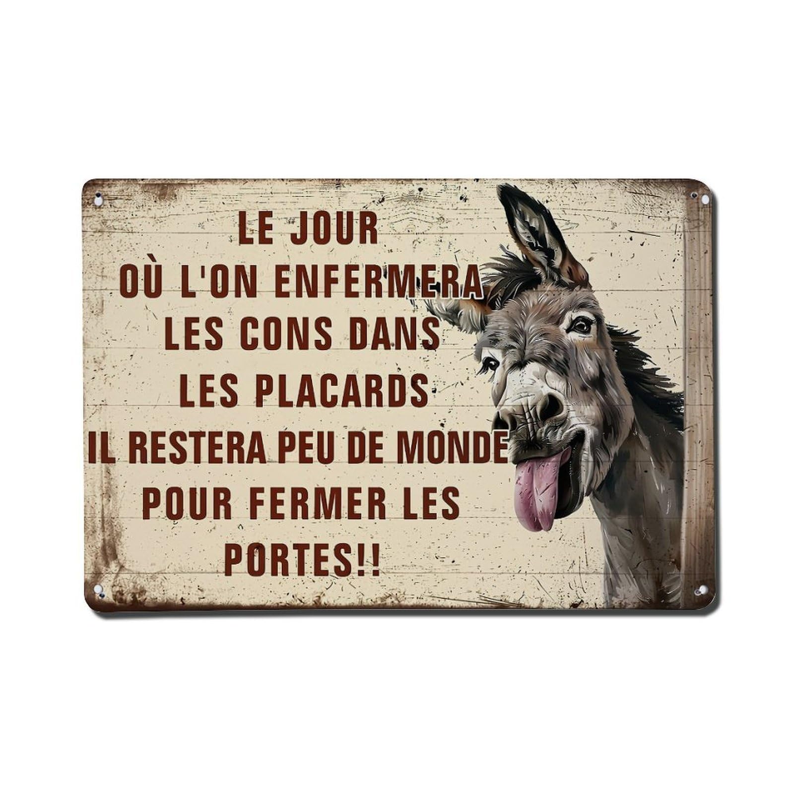 Donkey Face With Text Background Tin Sign Metal Poster Vintage Metal Signs for Home Man Cave Bar Cafe Kitchen laundry room Wall Decorations Gift 8x12Inch