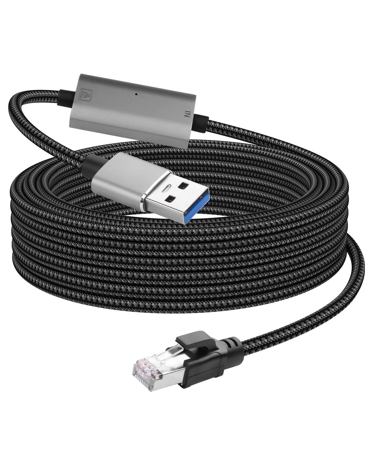 CERRXIAN USB A to 2.5 Gbps Ethernet Cable 6.5 FT, Gigabit RJ45 LAN to Type A Adapter, Directly Connected Cat Network Cable Converter to Type A Cable Compatible for Laptop, Desktop PC, Switch, TV Box