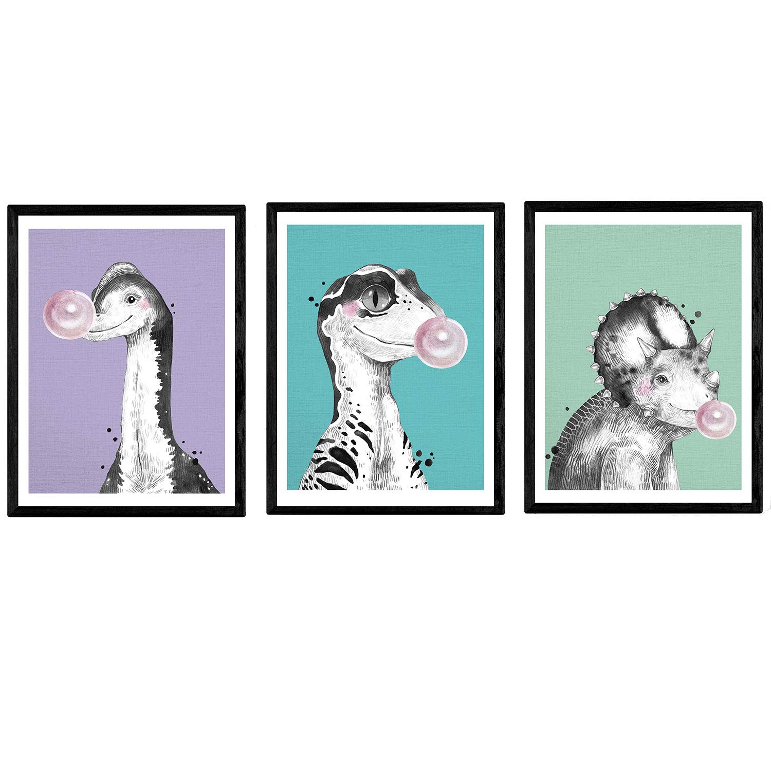 Nacnic Chicle Dinosaurs Pack Dinosaur Posters With Chewing Gum. Dinosaur Films For Children. A3 Size