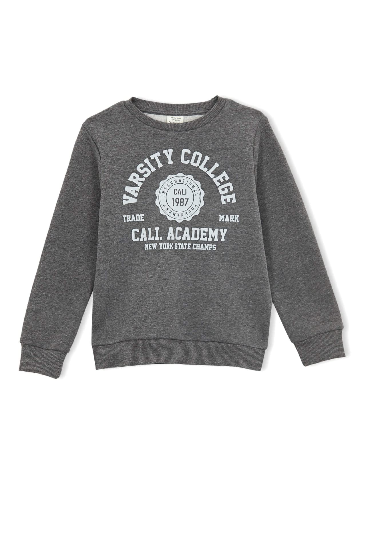 DeFacto B7772A8 Maglia Per Ragazzi - Felpa In Grey Melange, Comfort E Stile Quotidiano Per Bambini Alla Moda