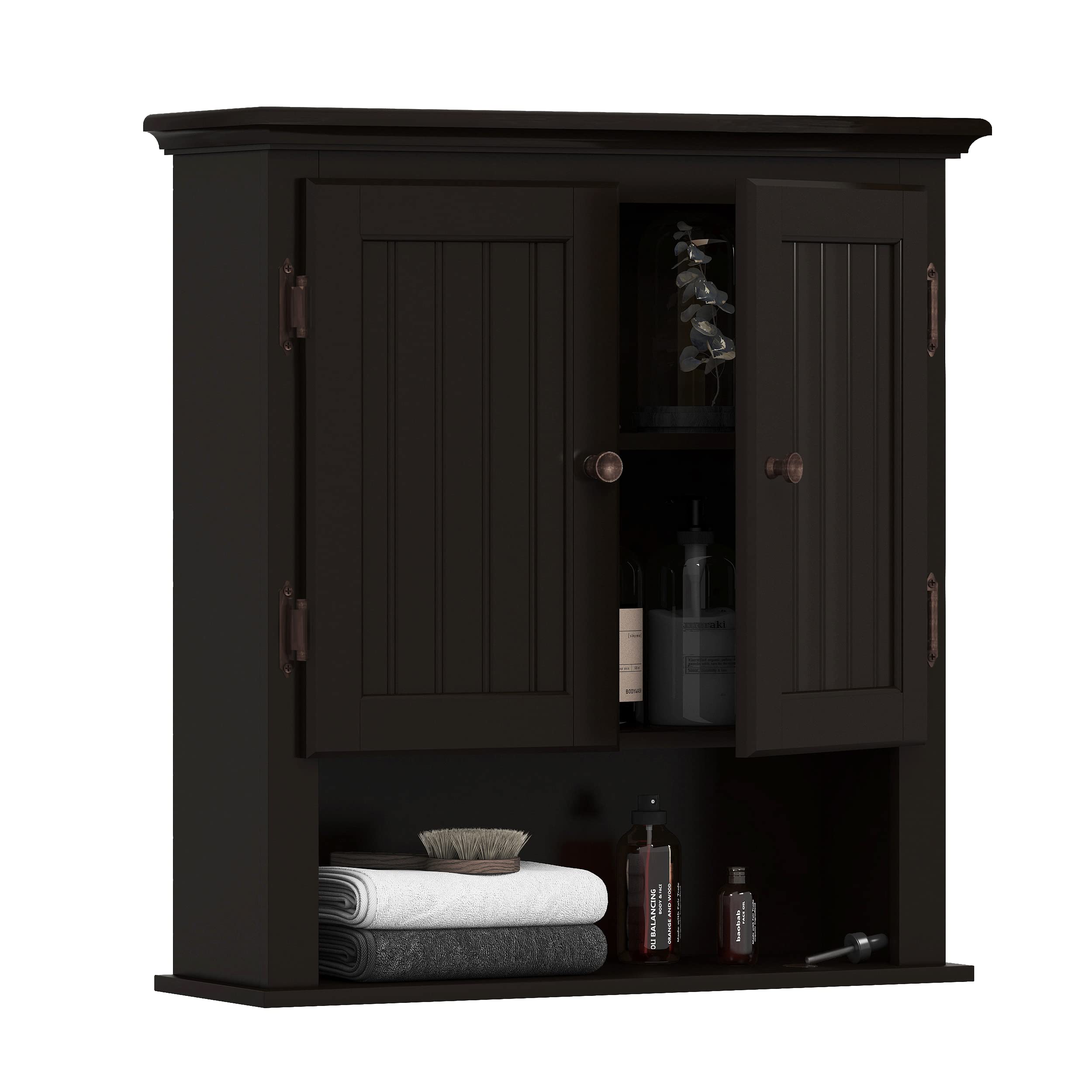 UTEX Bathroom Wall Mounted, Wood Hanging Wall