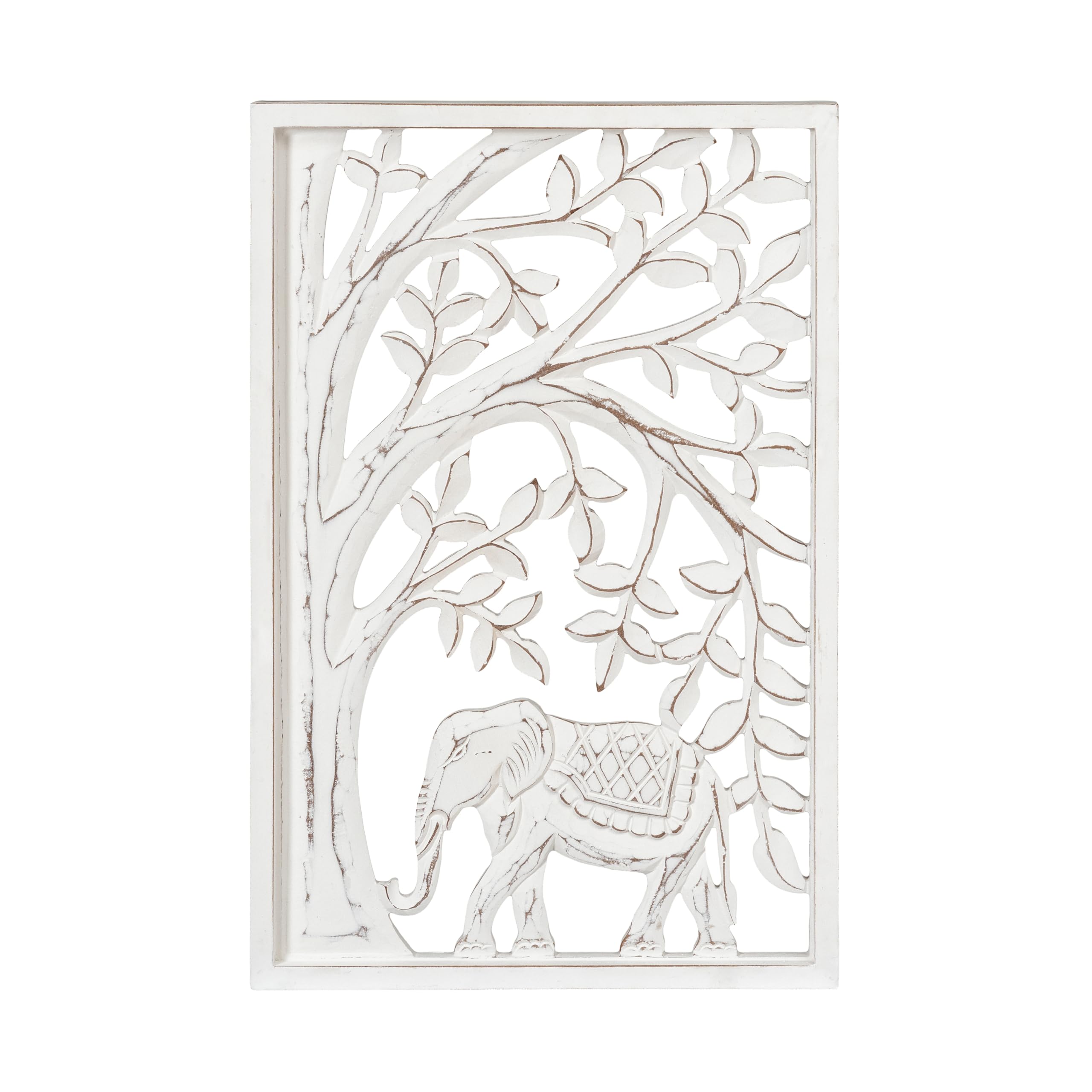JFY Designs Delmore Hand Carved Wooden Wall Panels Bedroom Décor