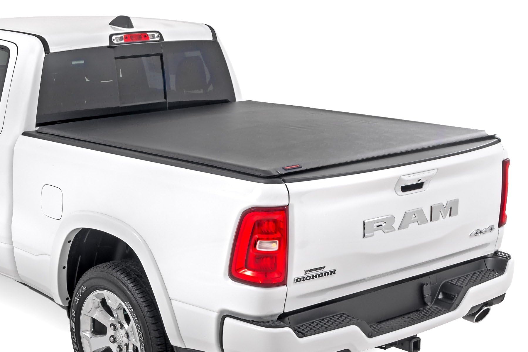 Rough Country Soft Roll Up Truck Bed Tonneau Cover for Ram 1500 (2019-2026) TRX (2021-2024) - Fits 6'4 Bed, Weatherproof Bed Cover