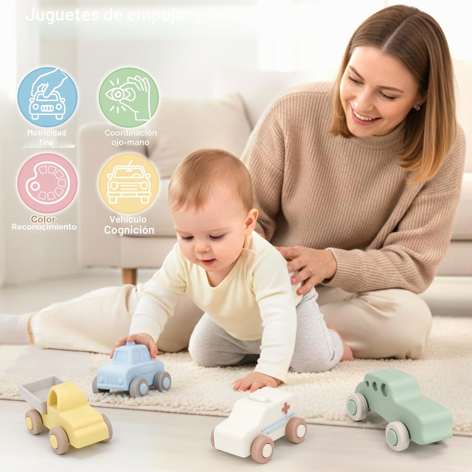 Vanplay Cars Juguetes Silicona Coche Bebe Juguetes Montessori Juguetes Niños 1 Año Garaje Coches Juguete Regalo Bebe 1 Año