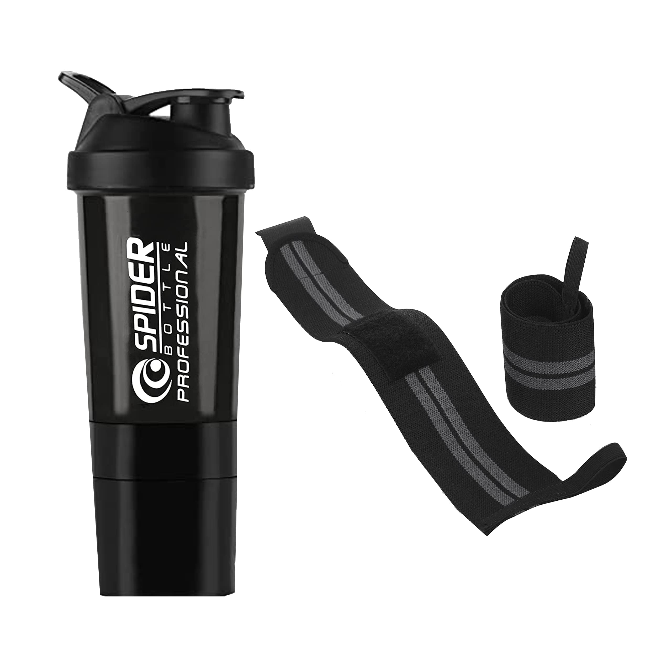 Shaker Bottle Premium Combo of Gym Shaker Bottle with Wrist Support Band Gym & Fitness Kit l Weightlifting l Powerlifting lWrist Wrapl Gym Shaker l Shaker Bottle l Gym Water Bottle (500) ml (Black)-image-29