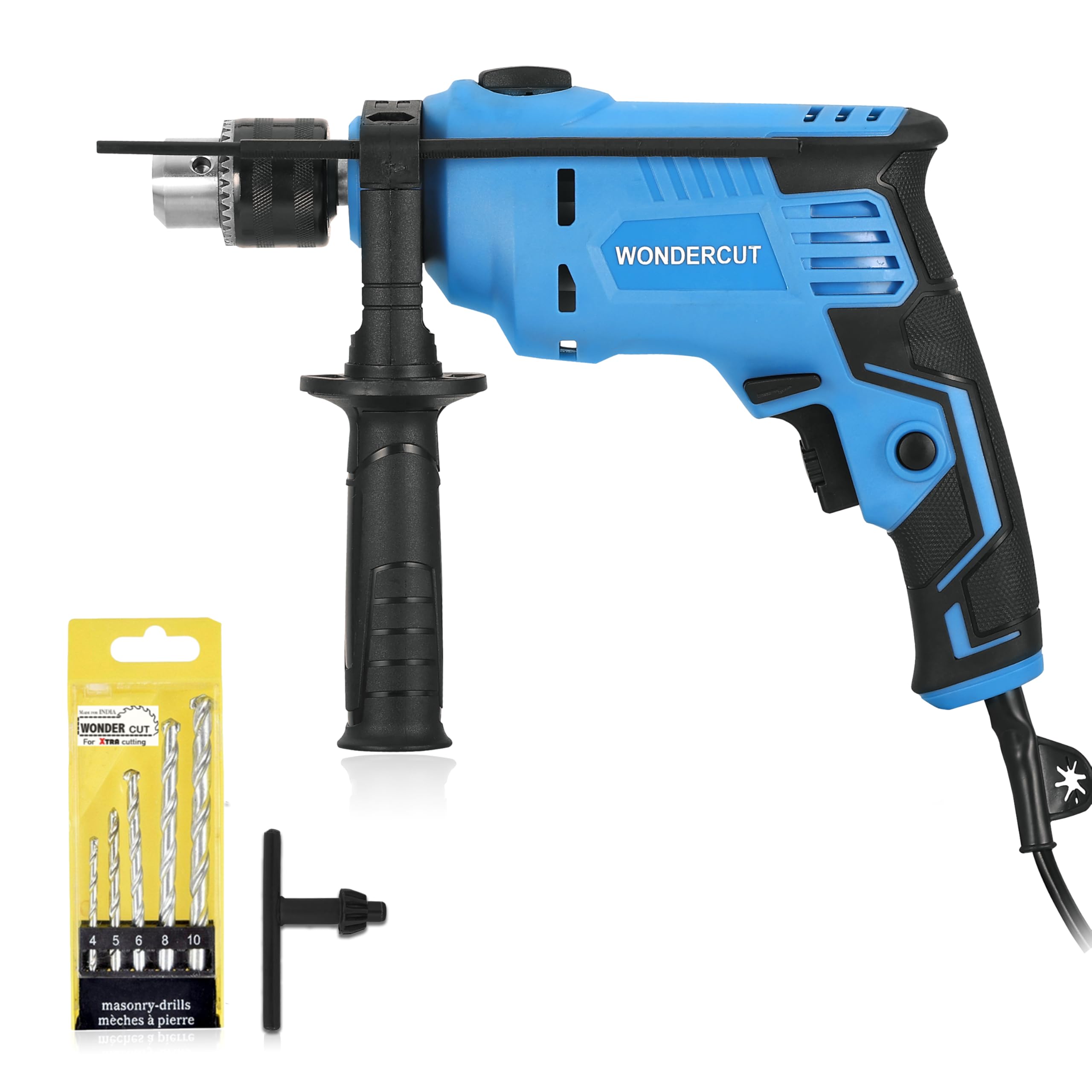 WONDERCUT 810W, Professional, 2900 RPM, 2 Mode Selector, Variable Speed with 5 Pcs Drill Bits WC-EDH13MM-B Impact Pistol Grip Drill (13 mm Chuck Size)-image-38