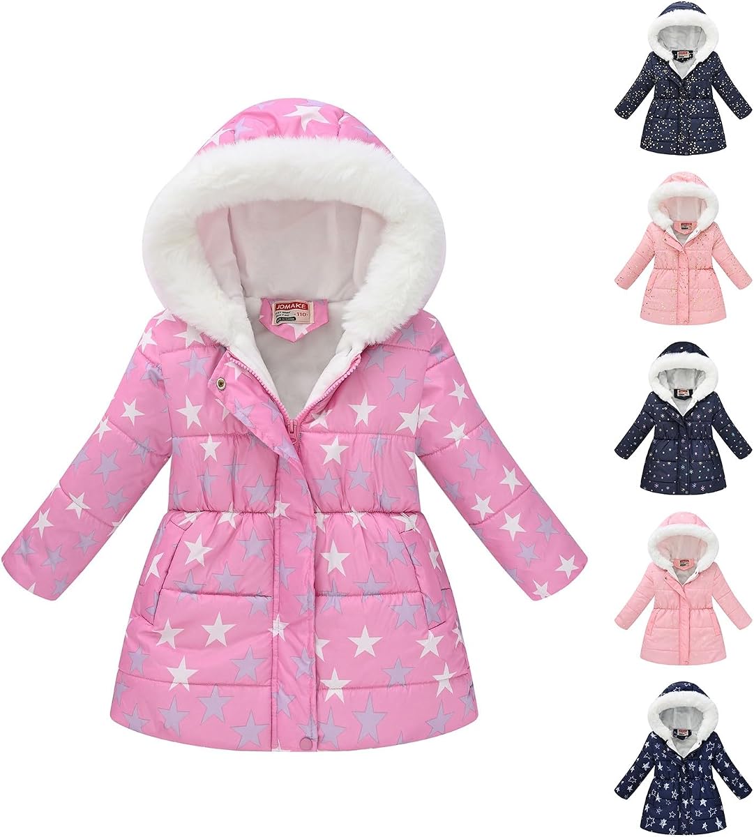 Girl's Winter Long Parka Puffer Coat Thicken Ski Jacket Toddler Kids Outerwear Warm Parka Hooded Jackets