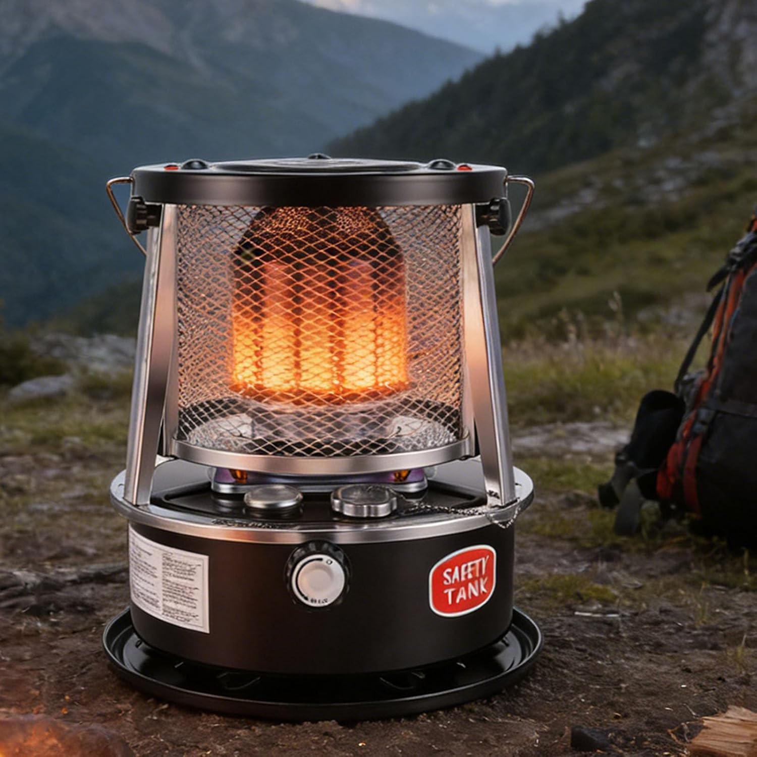 ZJchao Indoor Kerosene Heater, 2.6KW Adjustable Height Non Electric Portable Kerosene Stove Heater Kerosenes Radiant Stove for Garage, Basement, Camping, Cooking