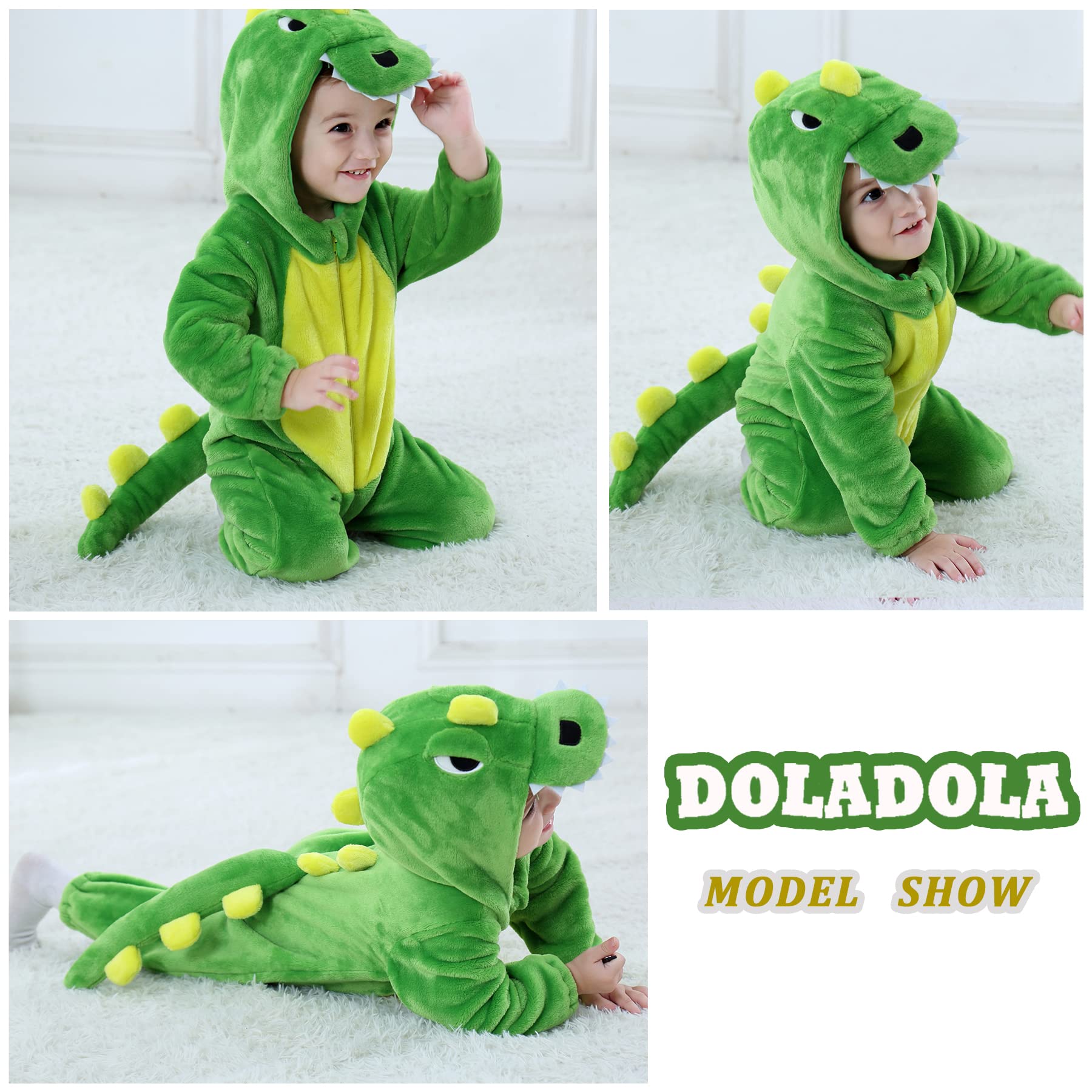 Mameluco de bebé para Halloween Monos de Franela de Animale Traje de Animales Ropa con Capucha Cálido Lindo Pijama