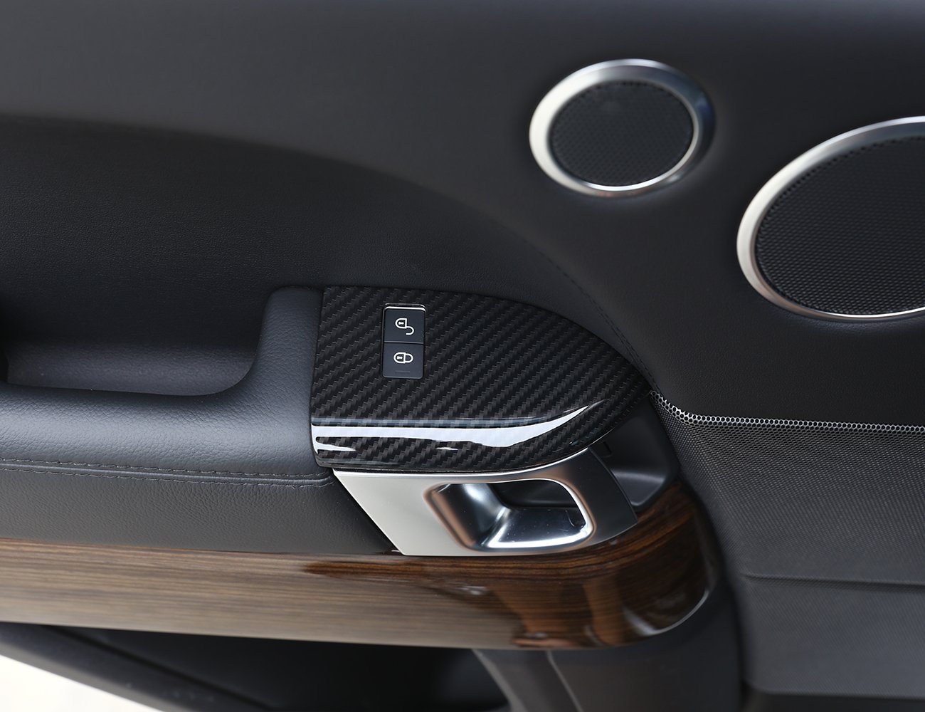 metyoucar Fibra de Carbono Estilo ABS plástico marco de cierre de seguridad para niños de coche