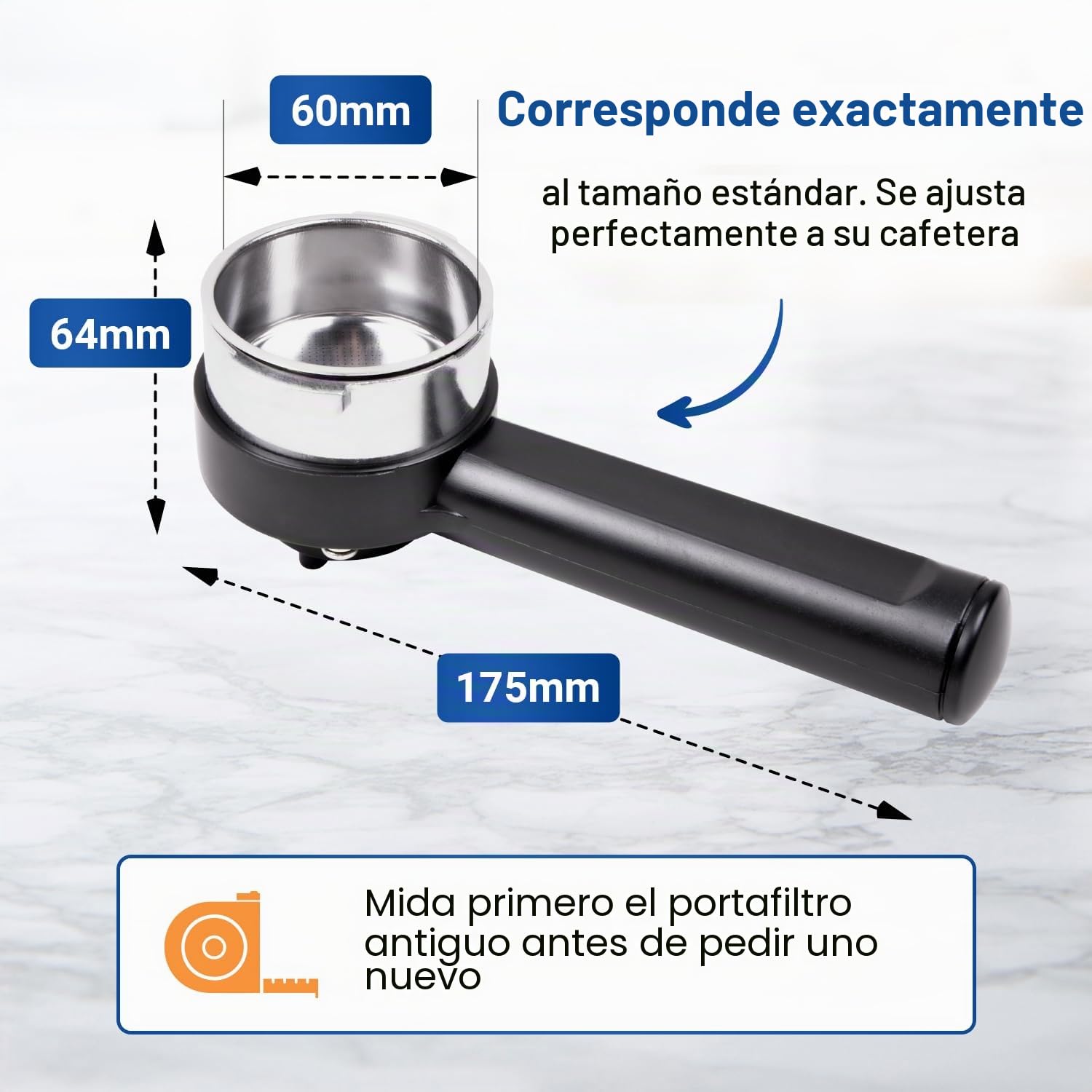 Portafiltro de 54 mm de diámetro de repuesto para cafetera Philips Saeco 996530067961 CP9064/01 con colador para 2 tazas, accesorio para máquina de café expreso