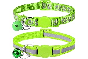 Taglory Reflective Green Cat Collar