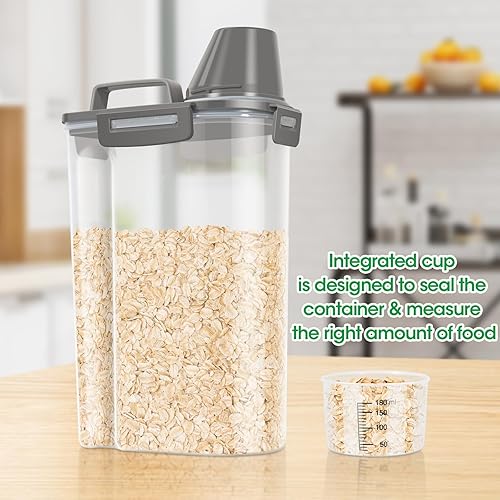 Miniatura 7 de TBMax Recipiente de almacenamiento de cereales para arroz, paquete de 2 unidades, 5 libras, soporte para almacenamiento de alimentos secos con