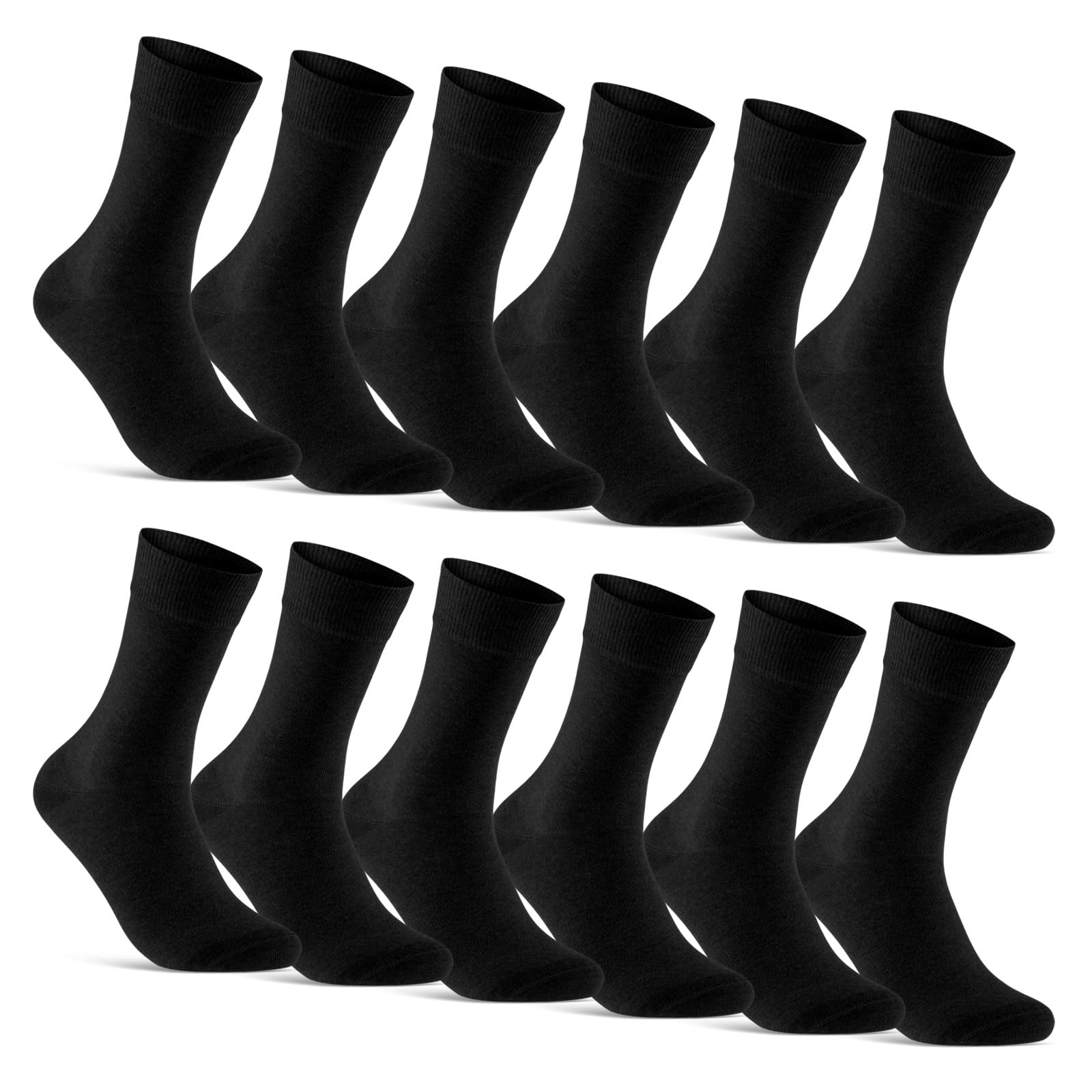 12 Pairs Men's Black Business Socks Cotton Men's Socks