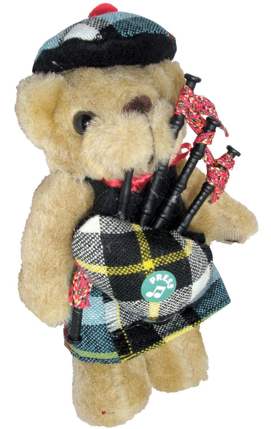 I Luv Ltd Thomson Musical Teddy Bear Clan Tartan Scottish Gift, Made In Scotland
