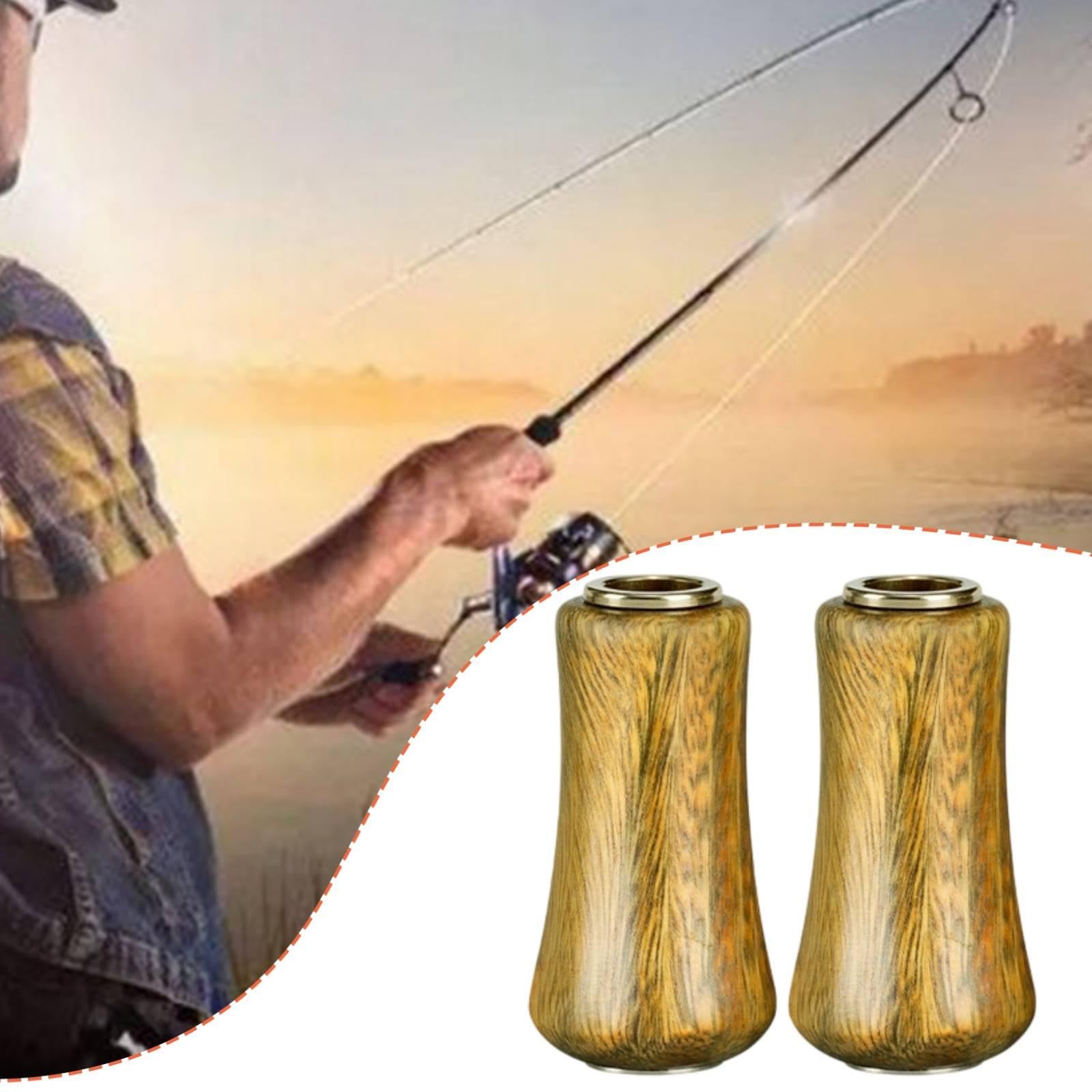 predolo 2 pomos para Carrete Pesca, pomos Madera fácil instalación para Repuesto, empuñaduras para Carrete Pesca para