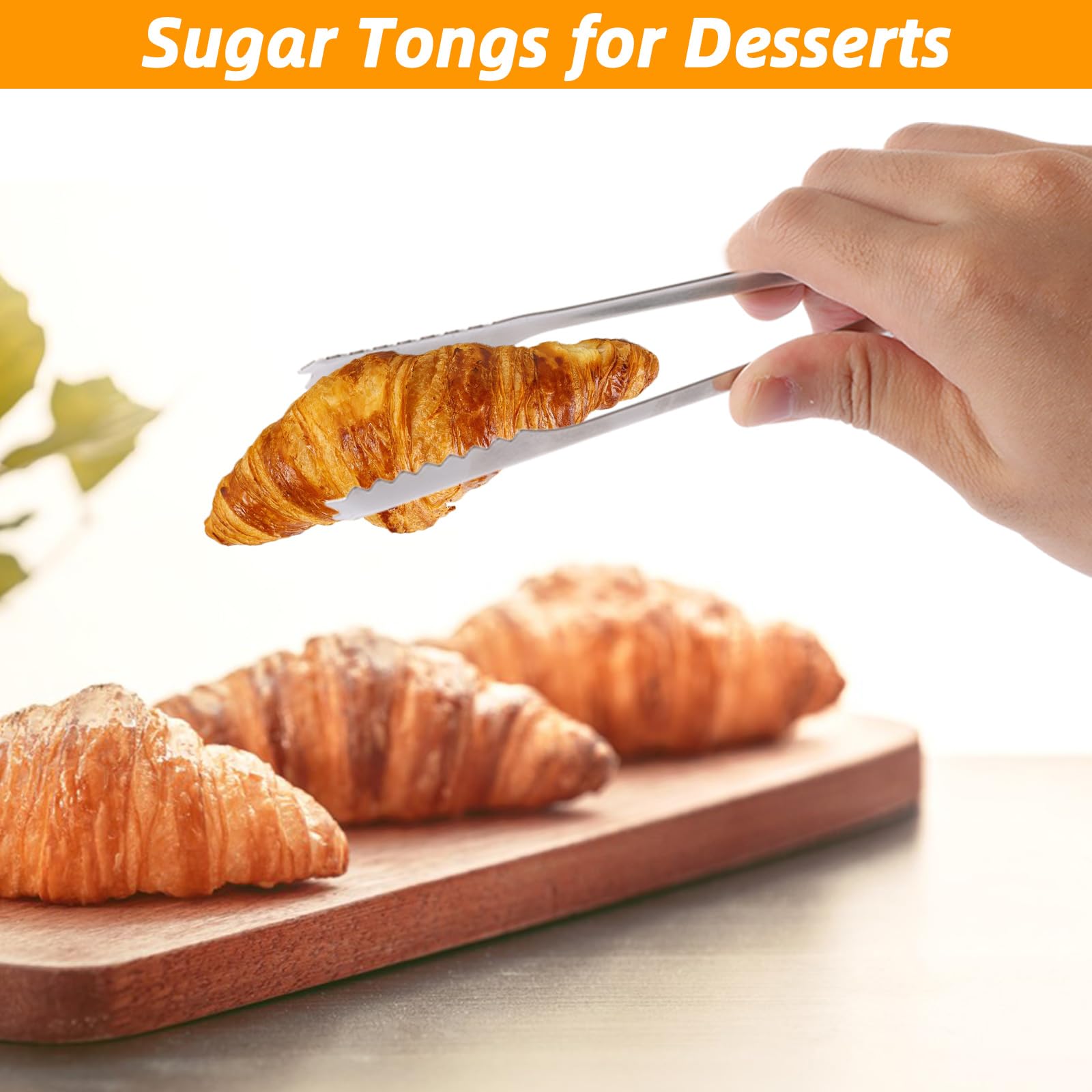 WOPPLXY 30 Pinzas para Azúcar, Pinzas para Pastelería Plateadas de 15 cm, Accesorios para Barra de Dulces de Acero Inoxidable para Bodas, Bar, Barbacoa, Picnic