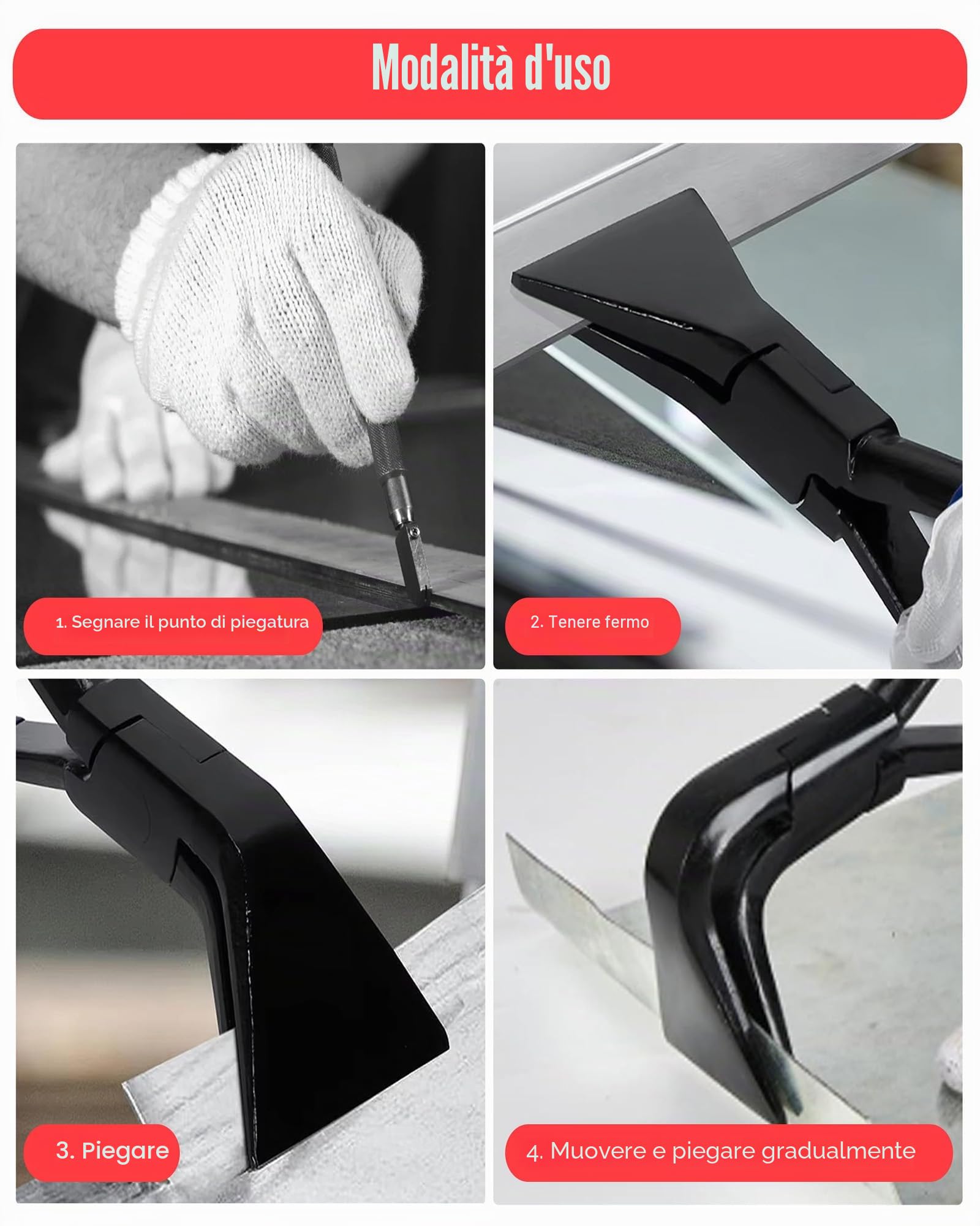 Set di 3 pinze pieghevoli per lamiera, 0°, 45°, 90° | Spengler - Pinza per lamiera, lunghezza 270 mm