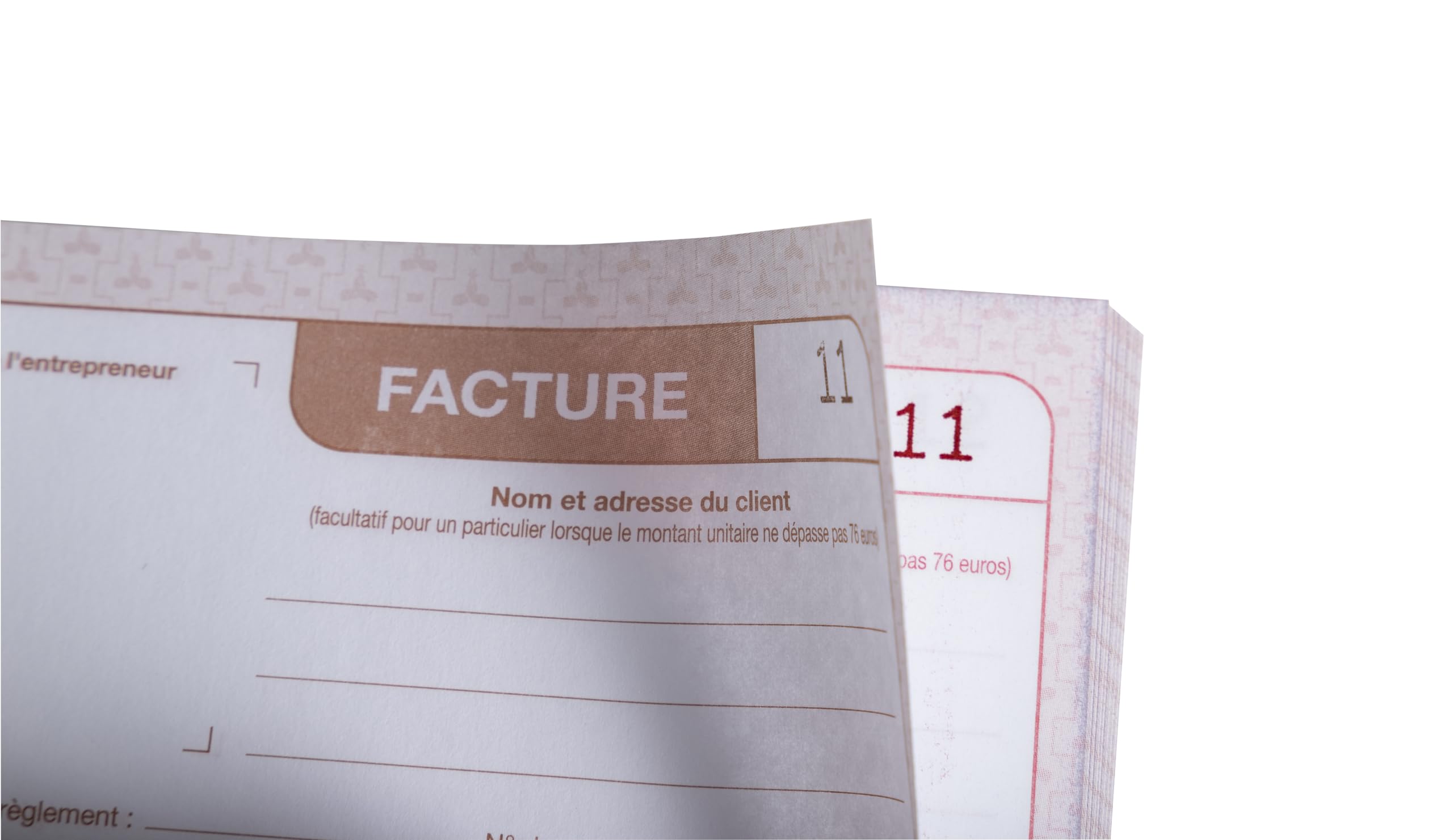 Manifold Factures Micro-Entrepreneur Le Dauphin – 50 Duplicatas Autocopiants, Format 21x14,8 Cm, Couverture Vernie (Lot De 2)