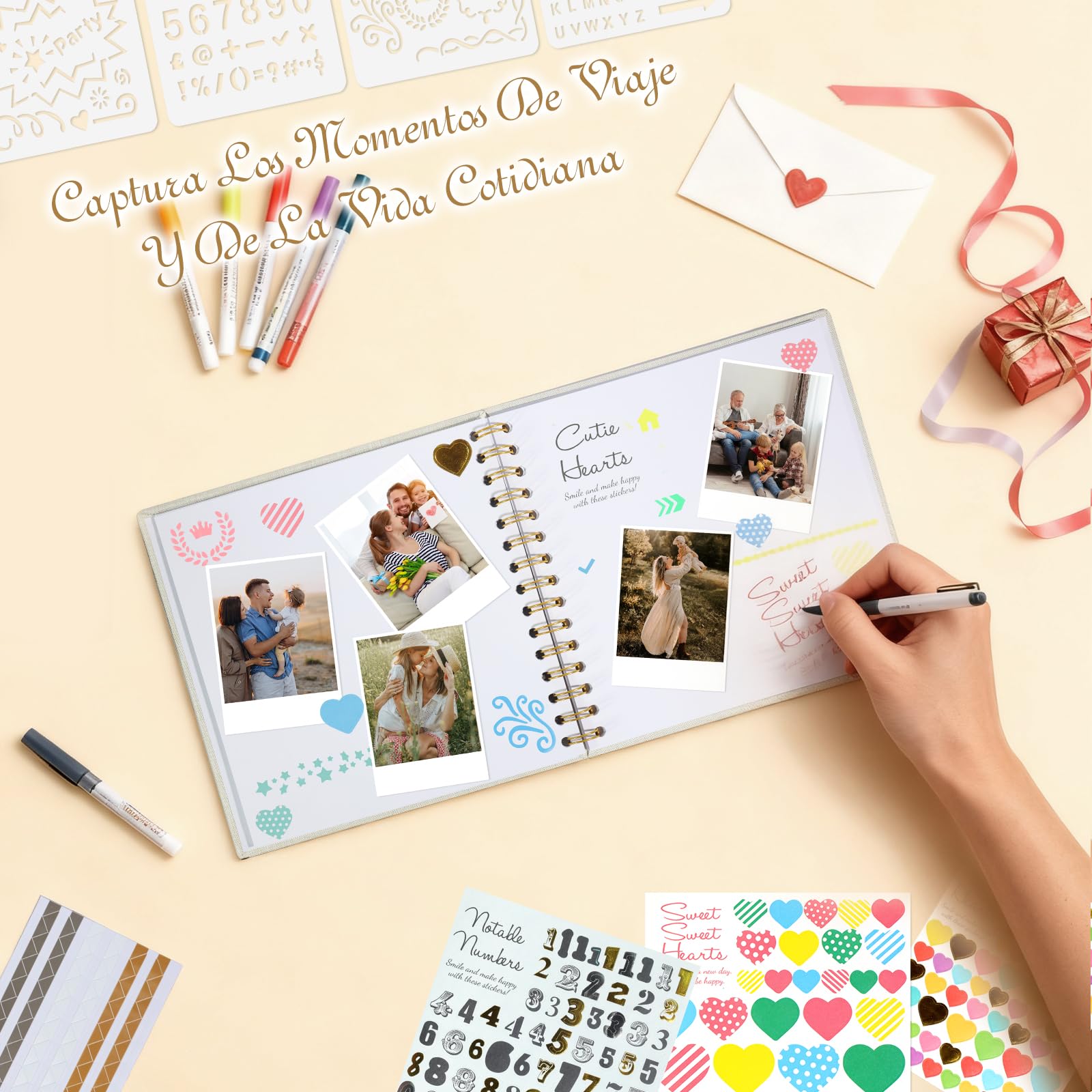 Álbum de Fotos 20,5x20,5 cm 20 Páginas Scrapbook para Personalizar
