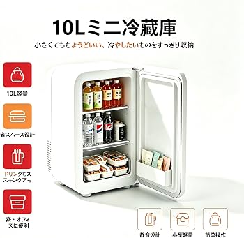 Amazon | 小型冷蔵庫10L ポータブルミニ冷温庫 保温保冷両用