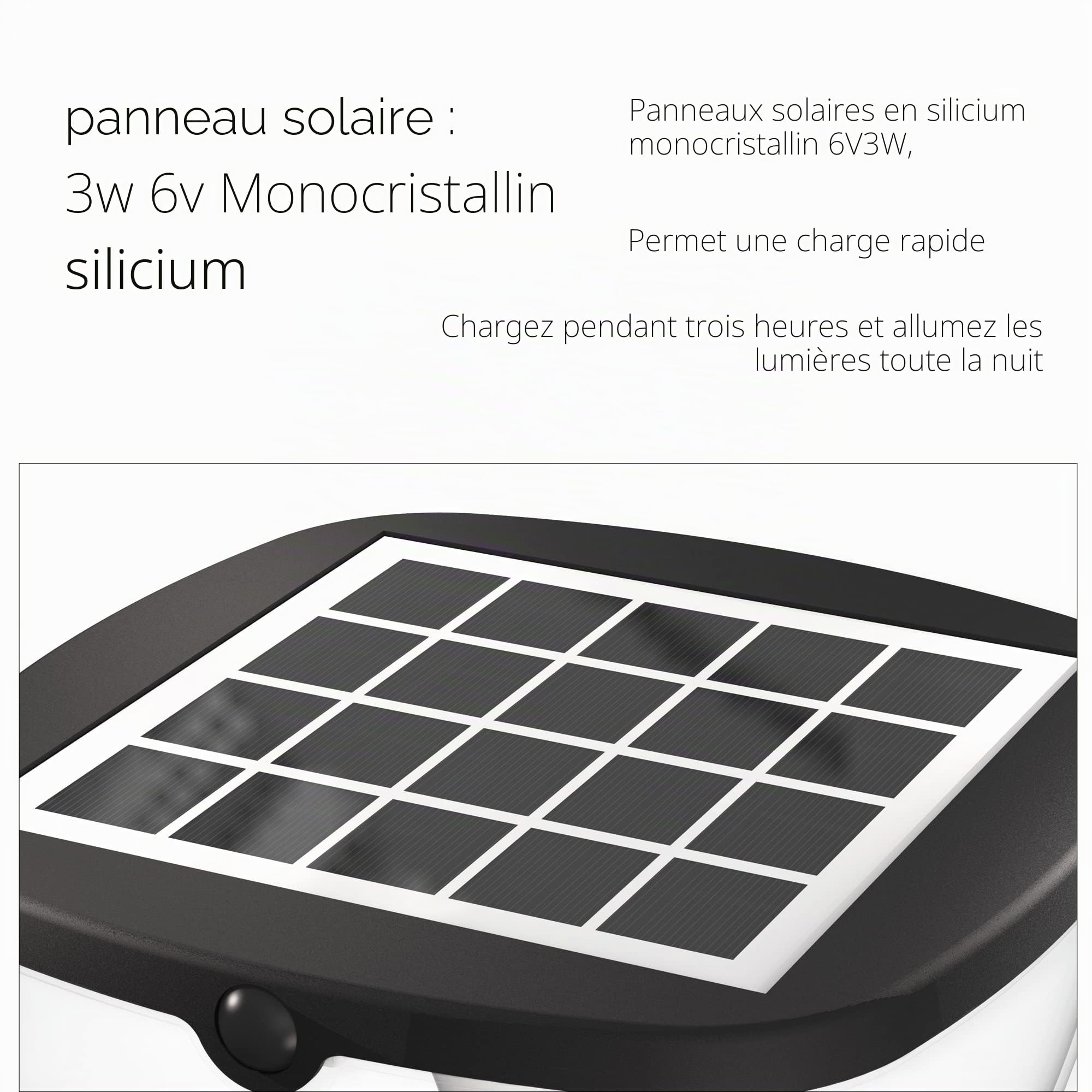 Lampe Solaire Extérieur Jardin, Étanche IP65 Sans Fil avec Batterie 2600mAh, Lumière Solaire Extérieur 3000-6000K Réglable en Aluminium, Éclairage pour Chemins, Borne Solaire