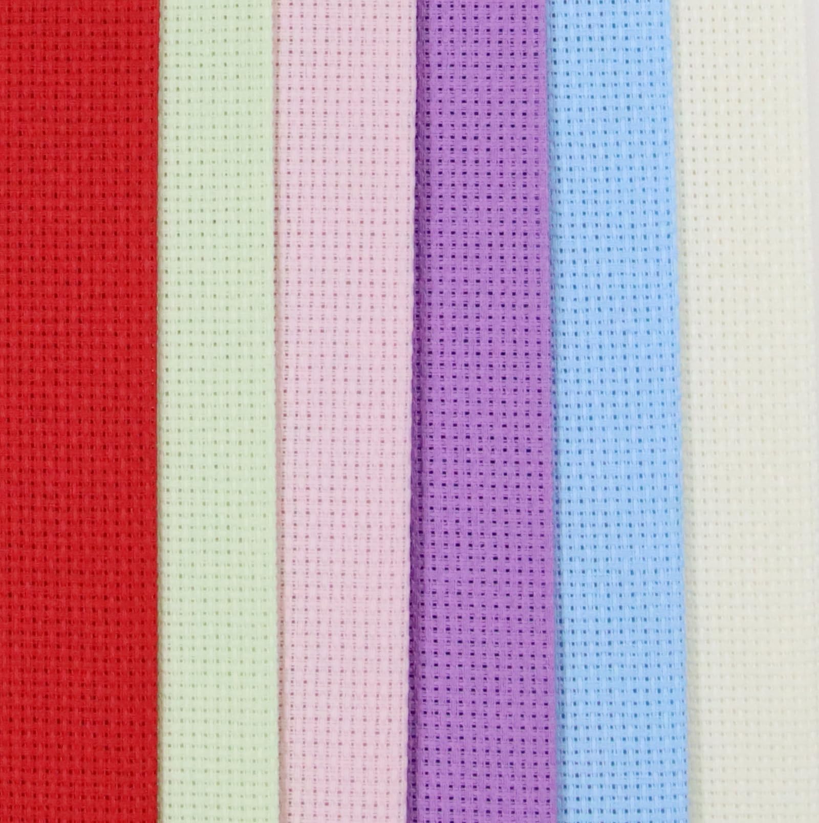 KCS 6 pc of 12" x 18" (30cmx45cm) 16 Count Cotton Aida Cloth Cross Stitch Fabric (16CT-E)