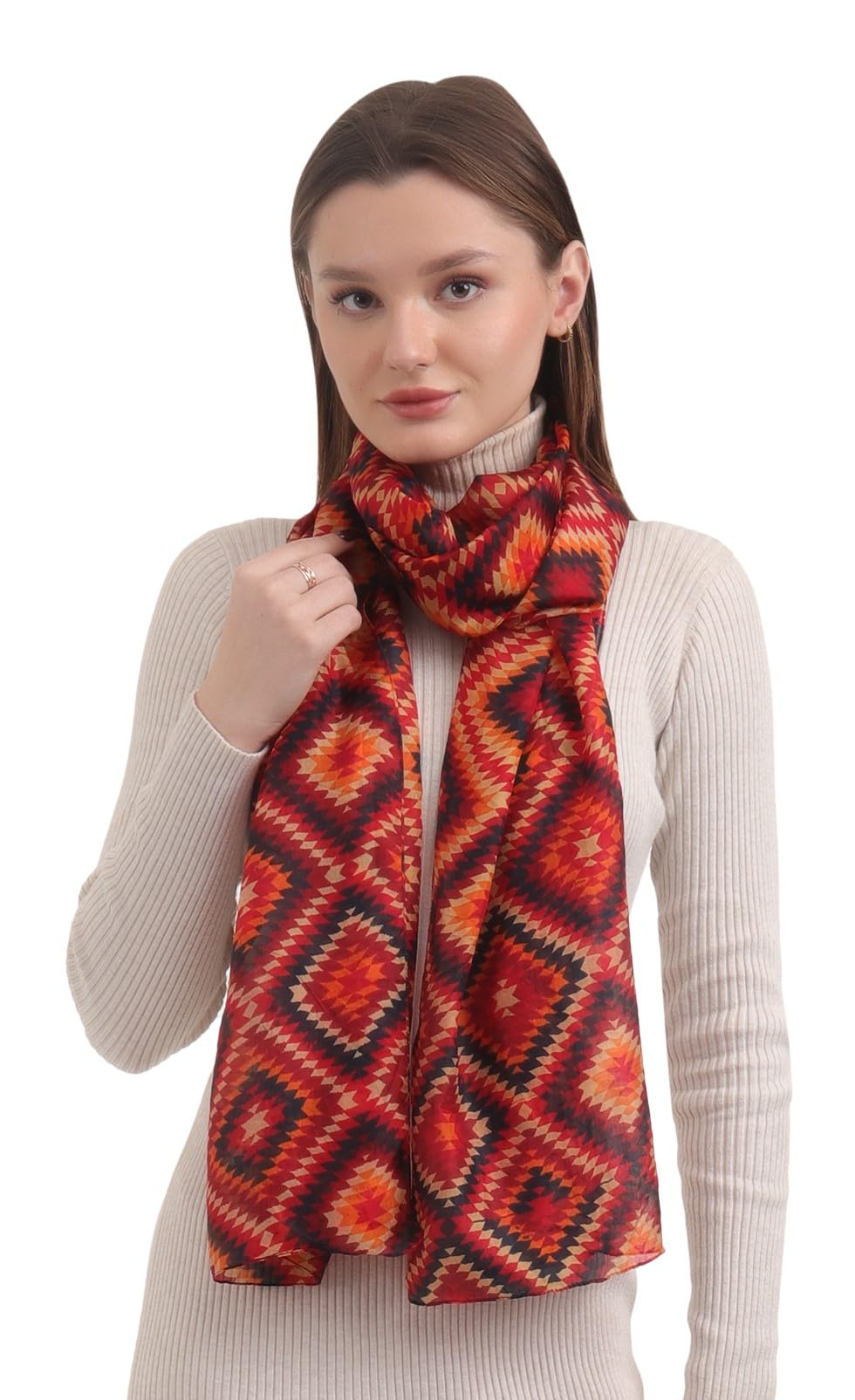 eh 100% Pure Mulberry Silk Scarf for Women, head scarf, neck scarf, hair scarf, digital printed long (22" X 72")-picture-28