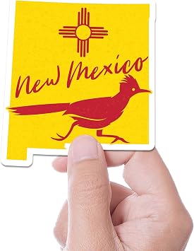 Roadrunner New Mexico Flag Sticker, Albuquerque Santa Fe NM Gift, Southwest Sticker for Water Bottle, Laptop, or Bumper