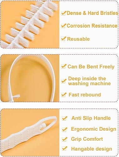 Miniatura 3 de Plowatxi Cepillo limpiador de lavadora Cepillos de nailon duraderos para el hogar para limpiar lavadora Carga frontal Rodamiento Lavadora Cepillo de